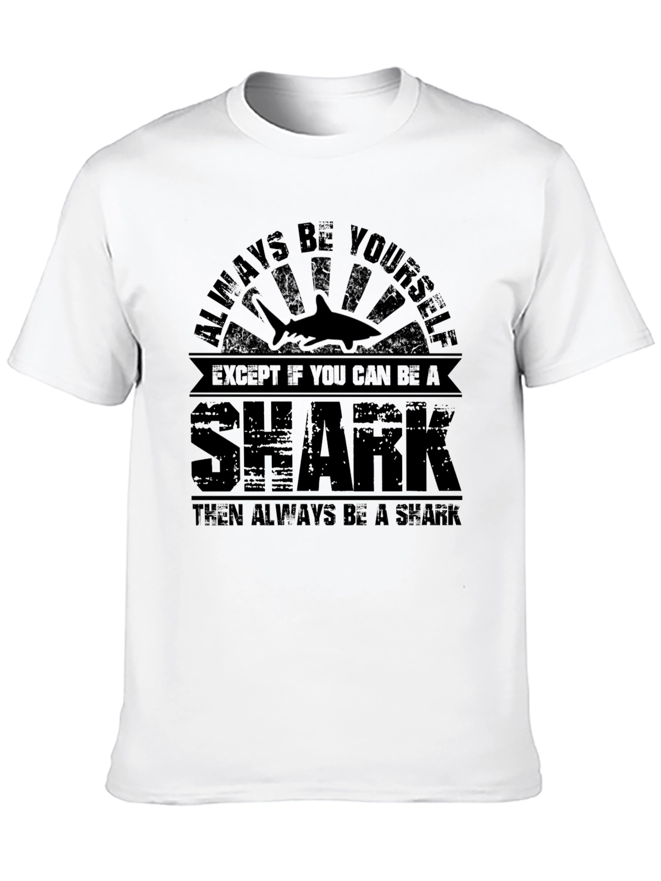 Black Always Be A Shark T-Shirt, Black Cotton Blend Graphic Tee view 10