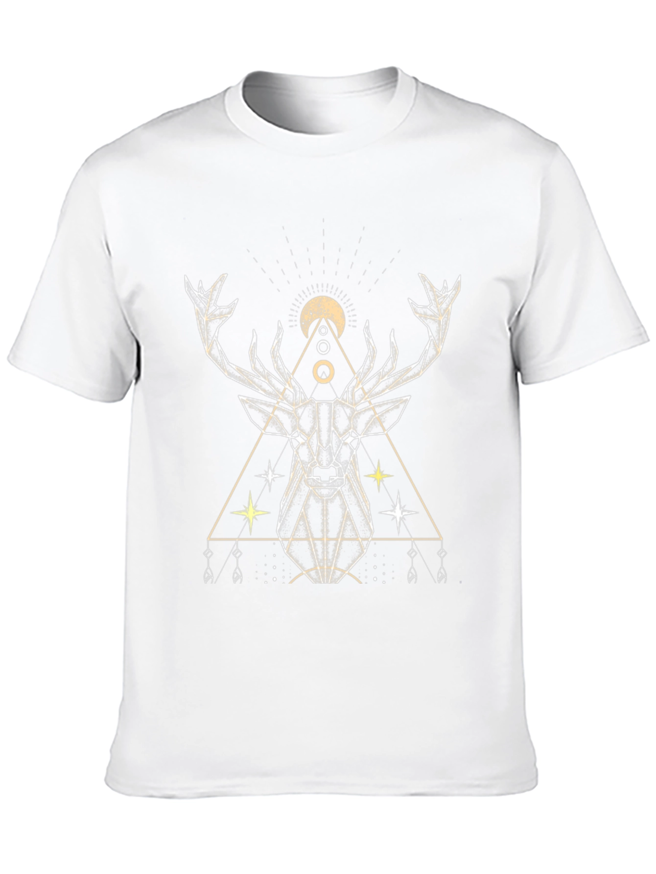 Black Geometric Deer Graphic Tee - Stylish Black T-Shirt view 10