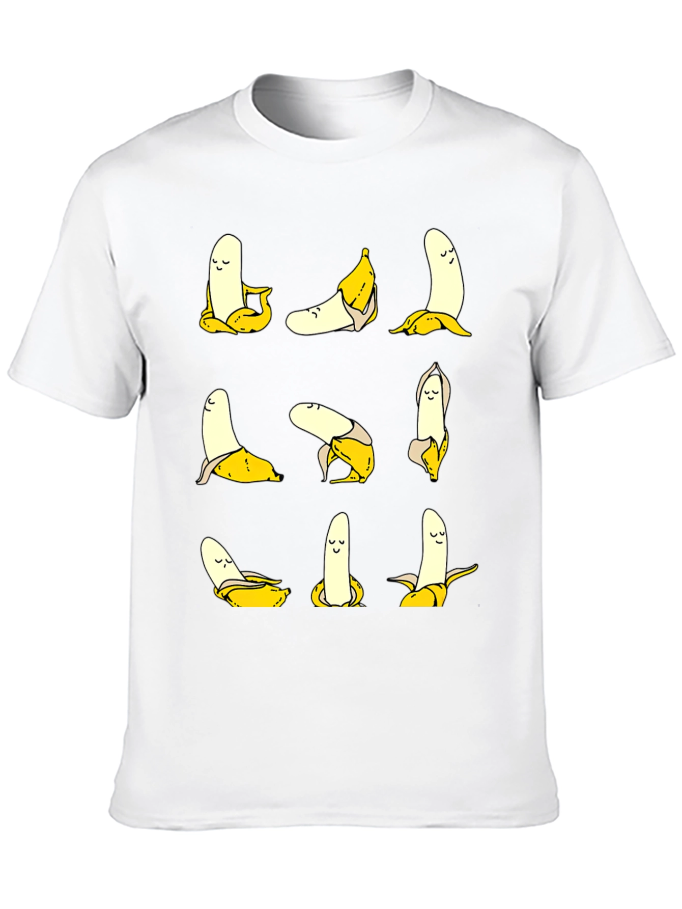 Black Funny Banana Yoga Pose Graphic Print T-Shirt view 10