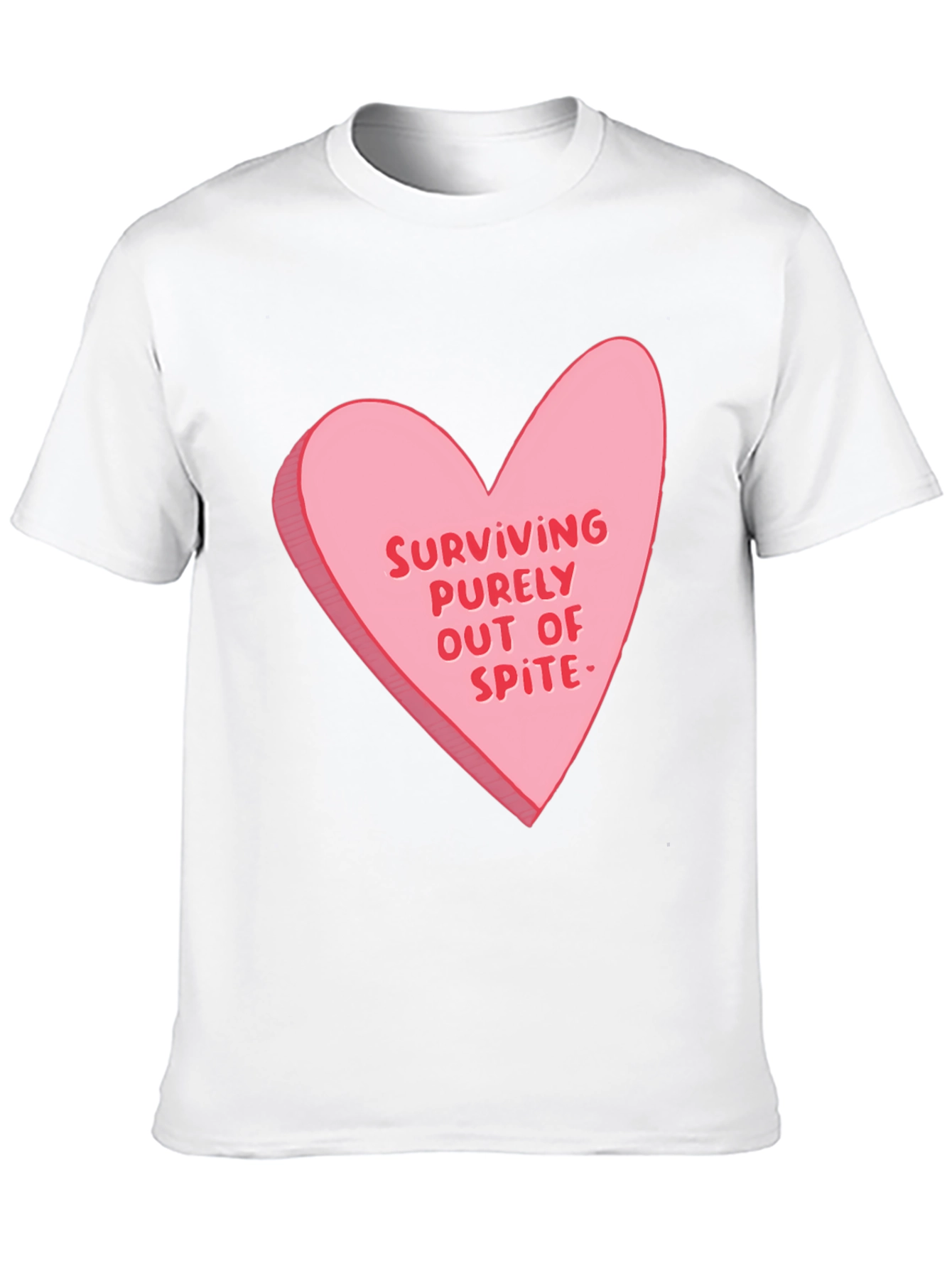 Black Surviving Out of Spite Valentine's Day Heart Graphic Tee view 10