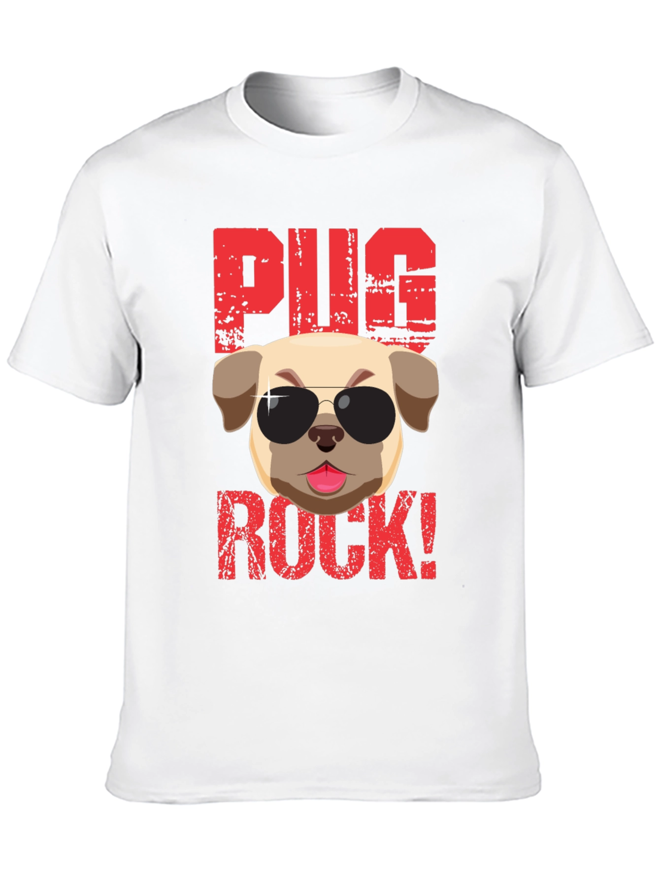 Black Pug Rock T-Shirt - Cool Dog Tee view 10