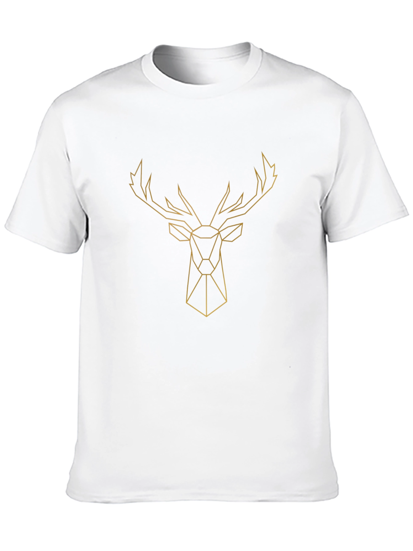 Black Geometric Deer Head Graphic Tee - Black view 10