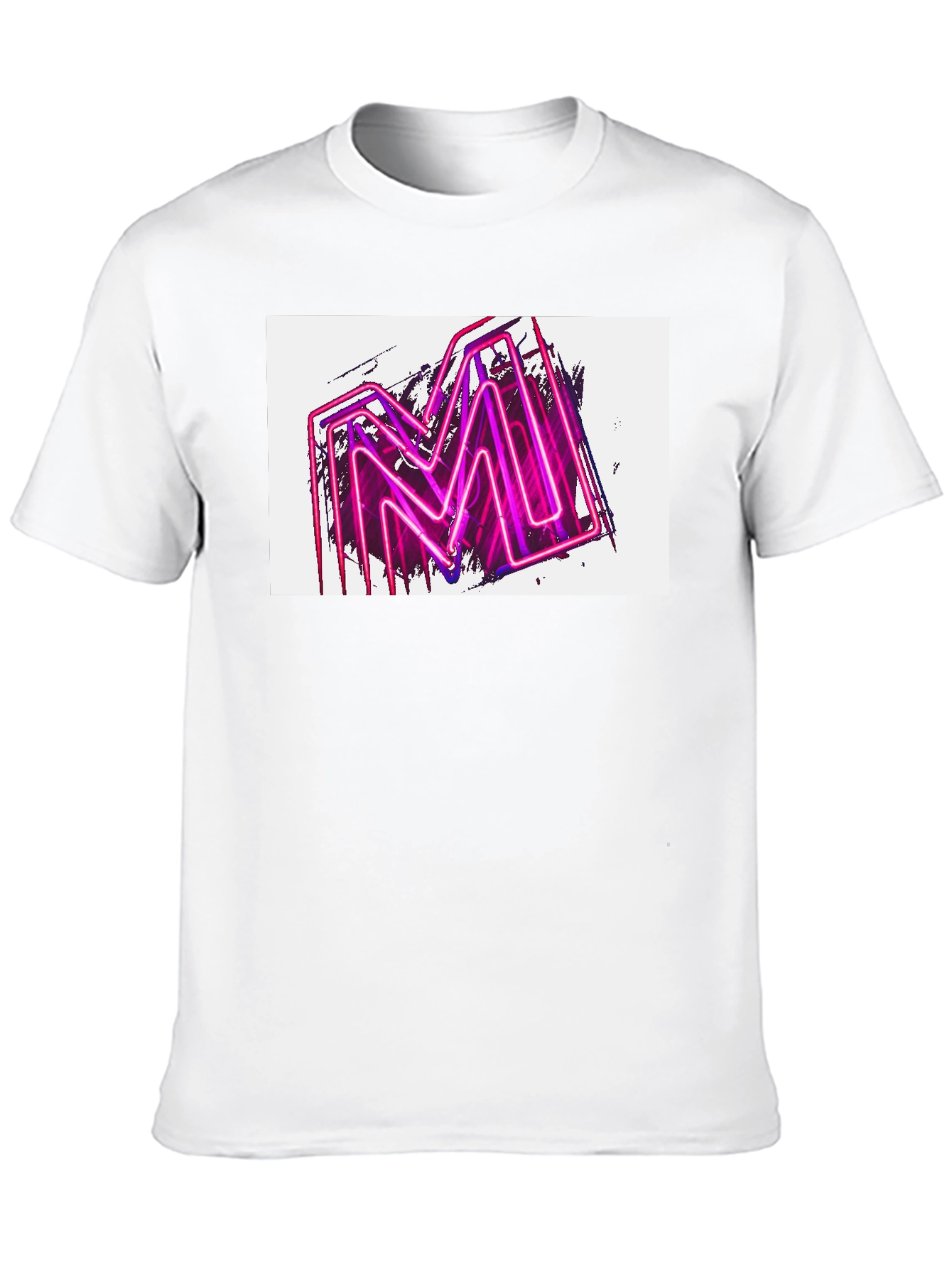 Black Neon M Graphic Black T-Shirt view 10