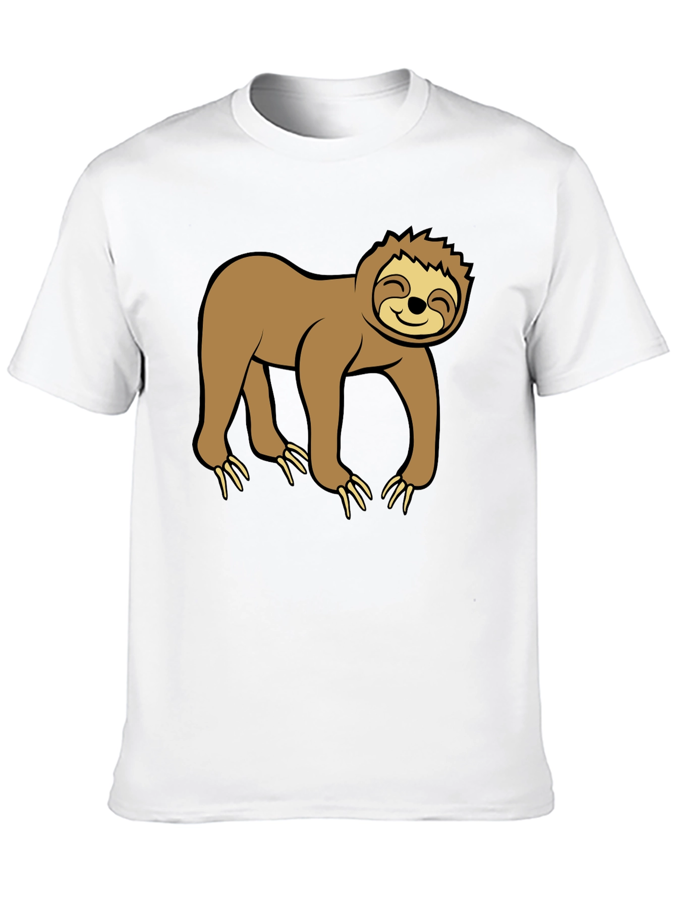 Black Cute Sloth Graphic Black T-Shirt view 10