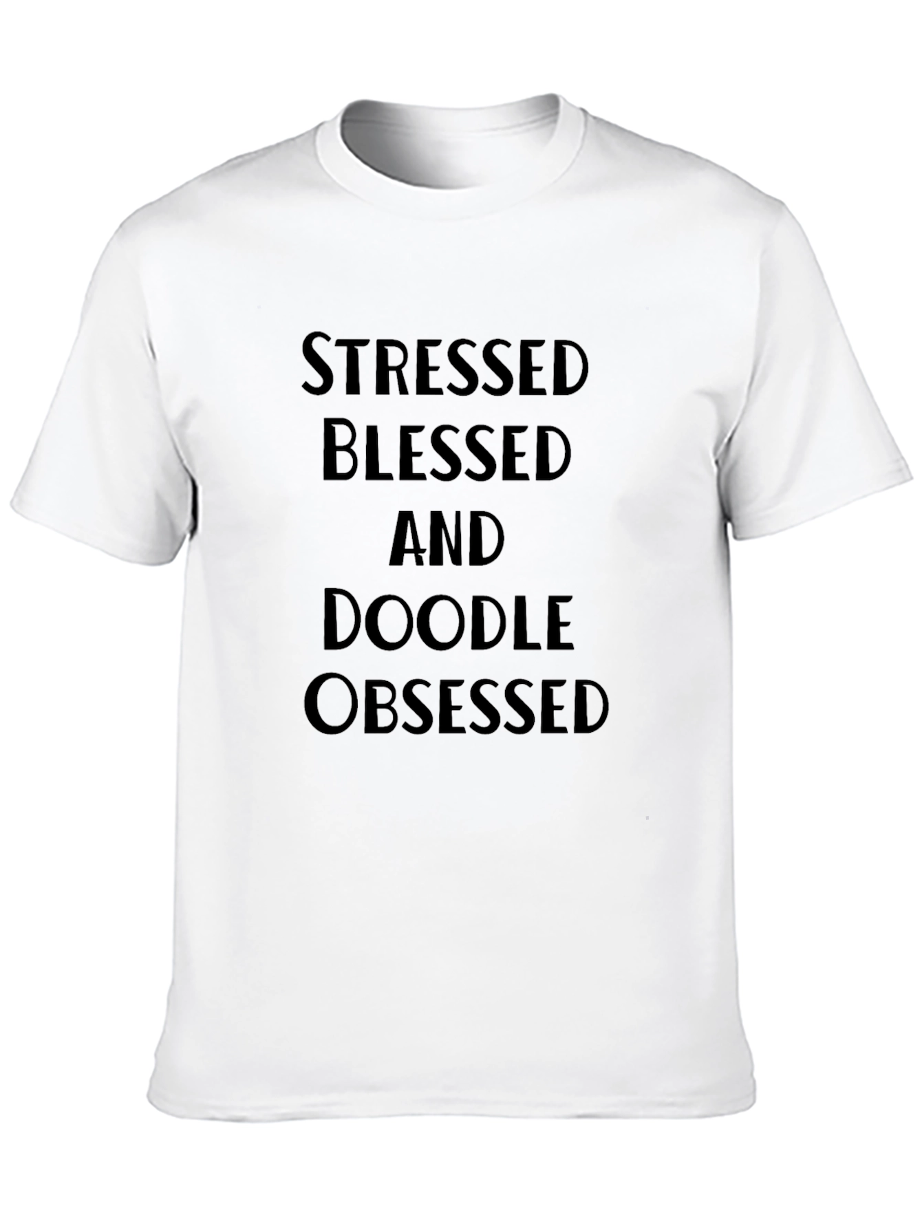 Black Stressed Blessed & Doodle Obsessed Black Graphic Tee view 10