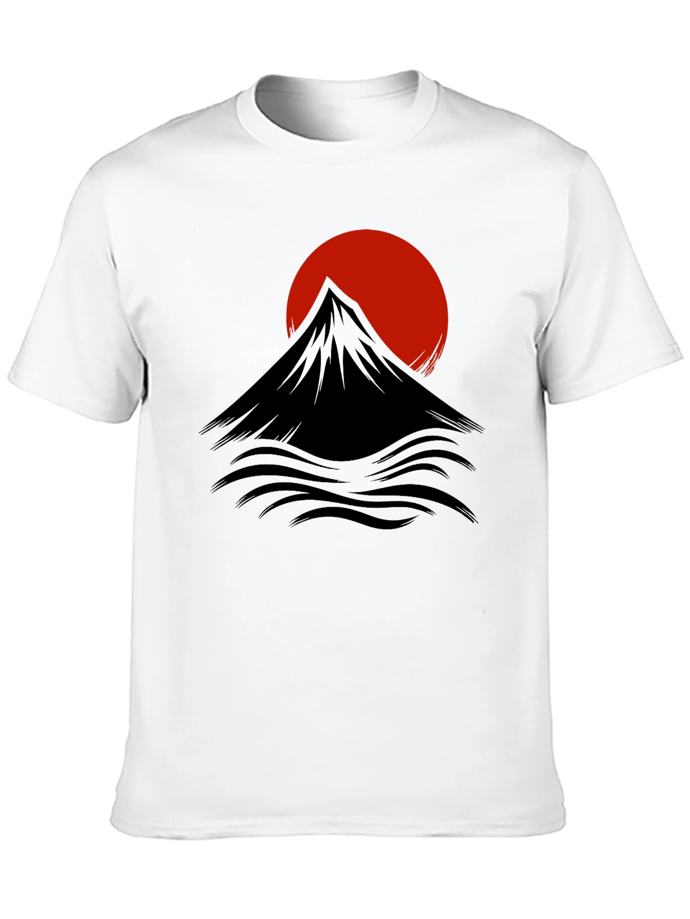 Black Black T-Shirt with Mountain & Sunrise Graphic view 10