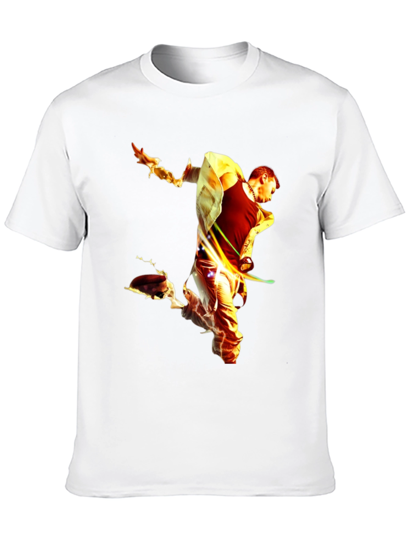 Black Fiery Man Graphic Black T-Shirt view 10