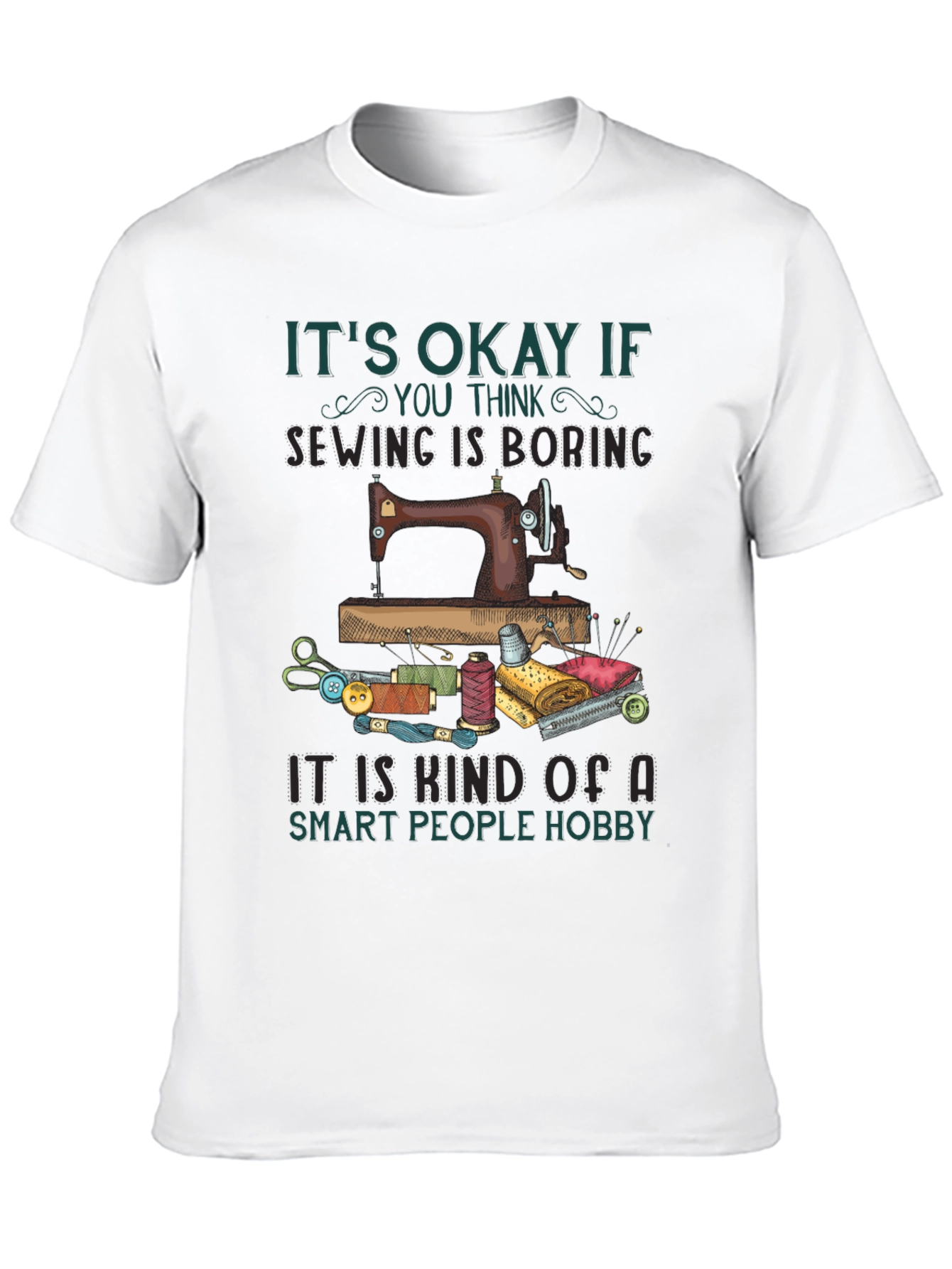 Black Sewing Hobby T-Shirt - Smart People Sewing view 10