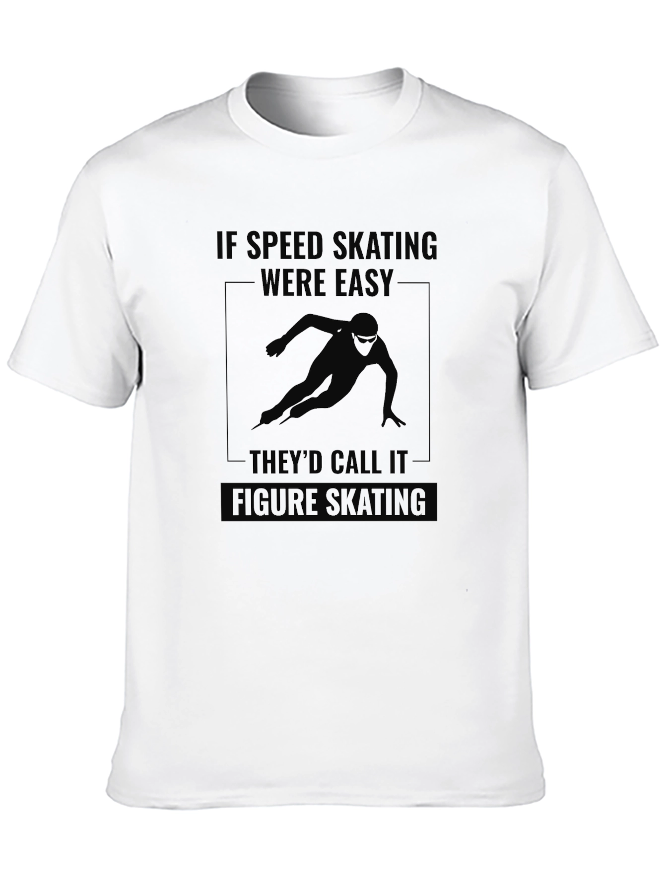 Black Speed Skating Graphic Tee - Black Cotton T-Shirt view 10