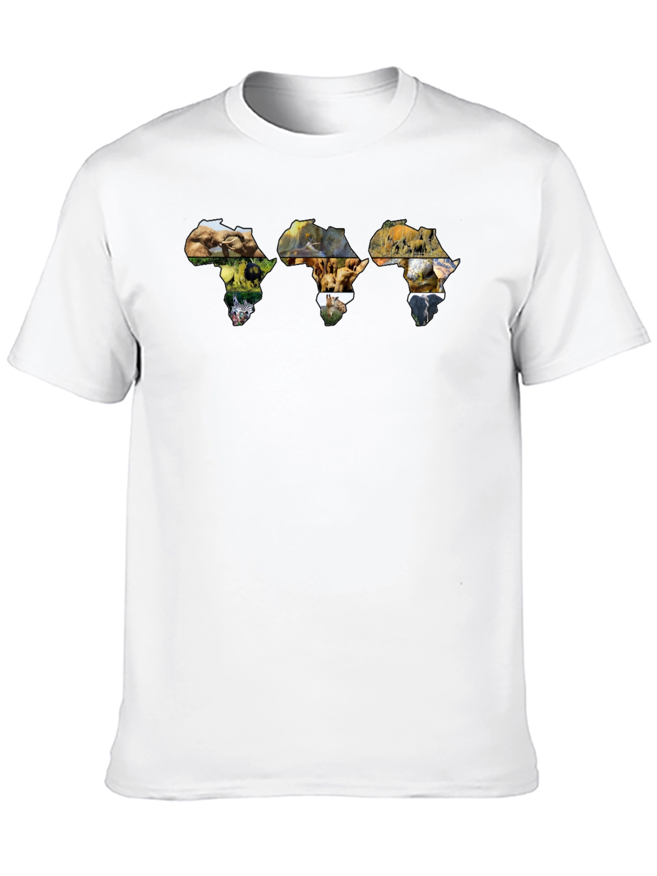 Black Africa Wildlife Print Black T-Shirt view 10