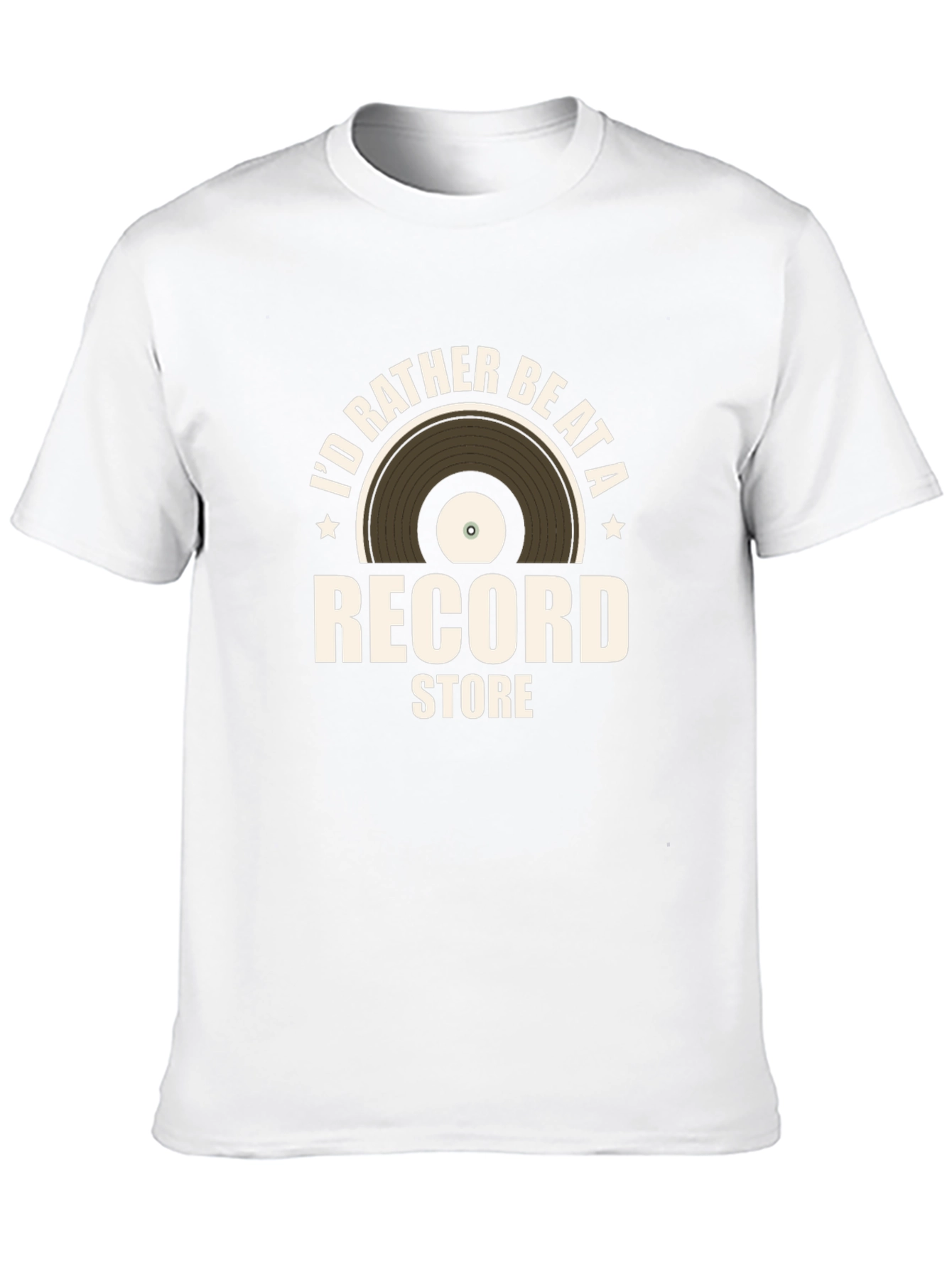 Black I'd Rather Be At A Record Store T-Shirt view 10