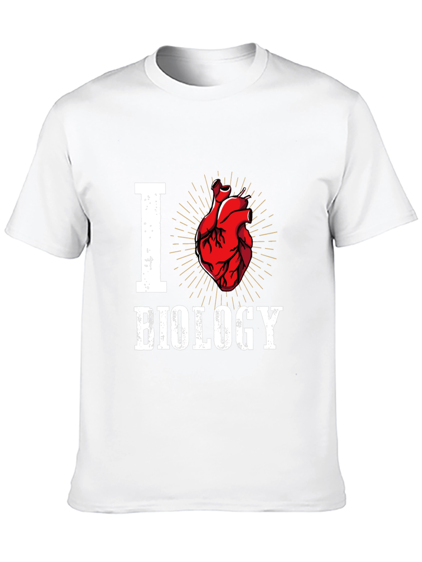 Black I Heart Biology T-Shirt - Anatomical Heart Design view 10