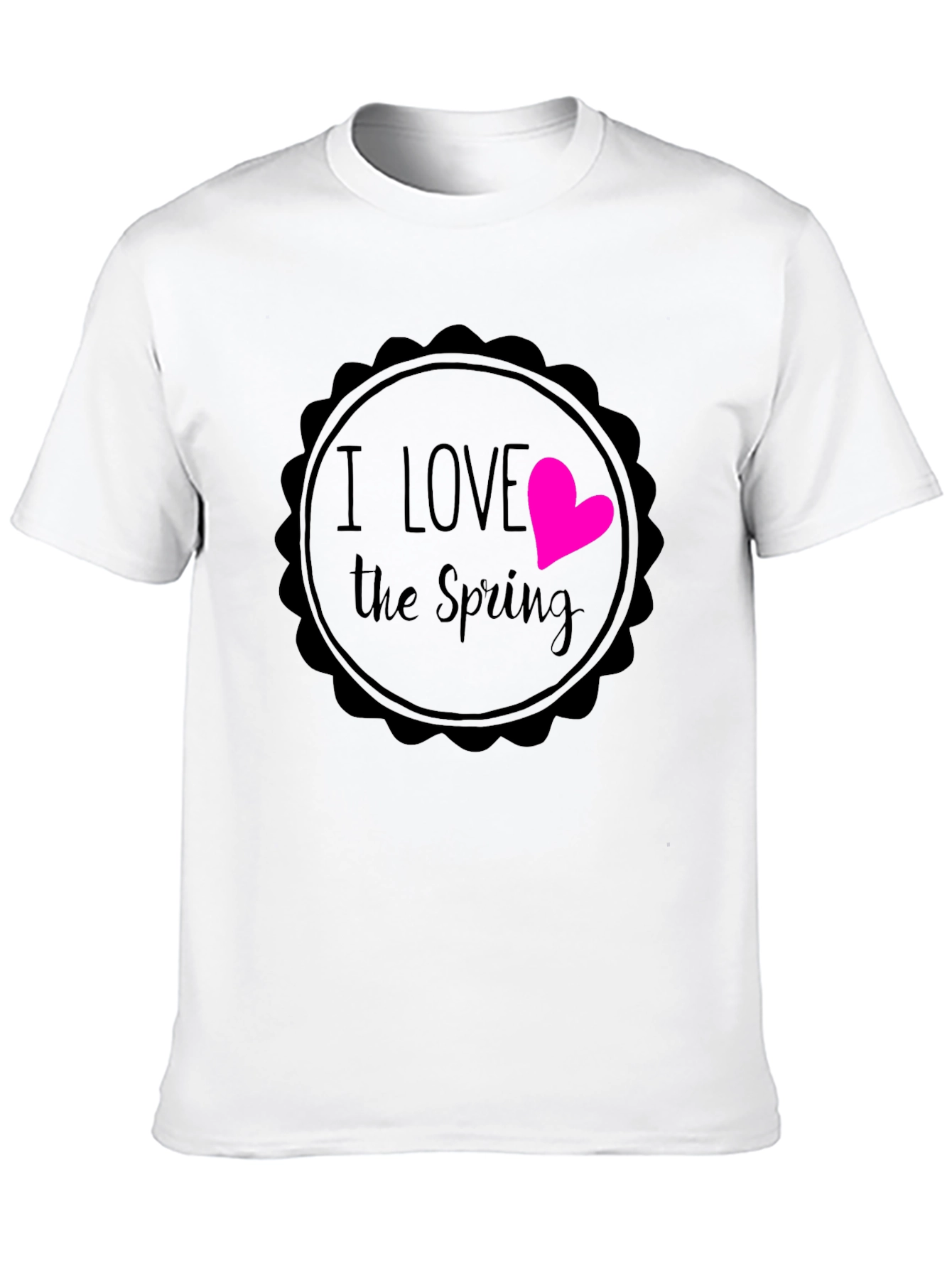 Black I Love the Spring Black Graphic T-Shirt view 10