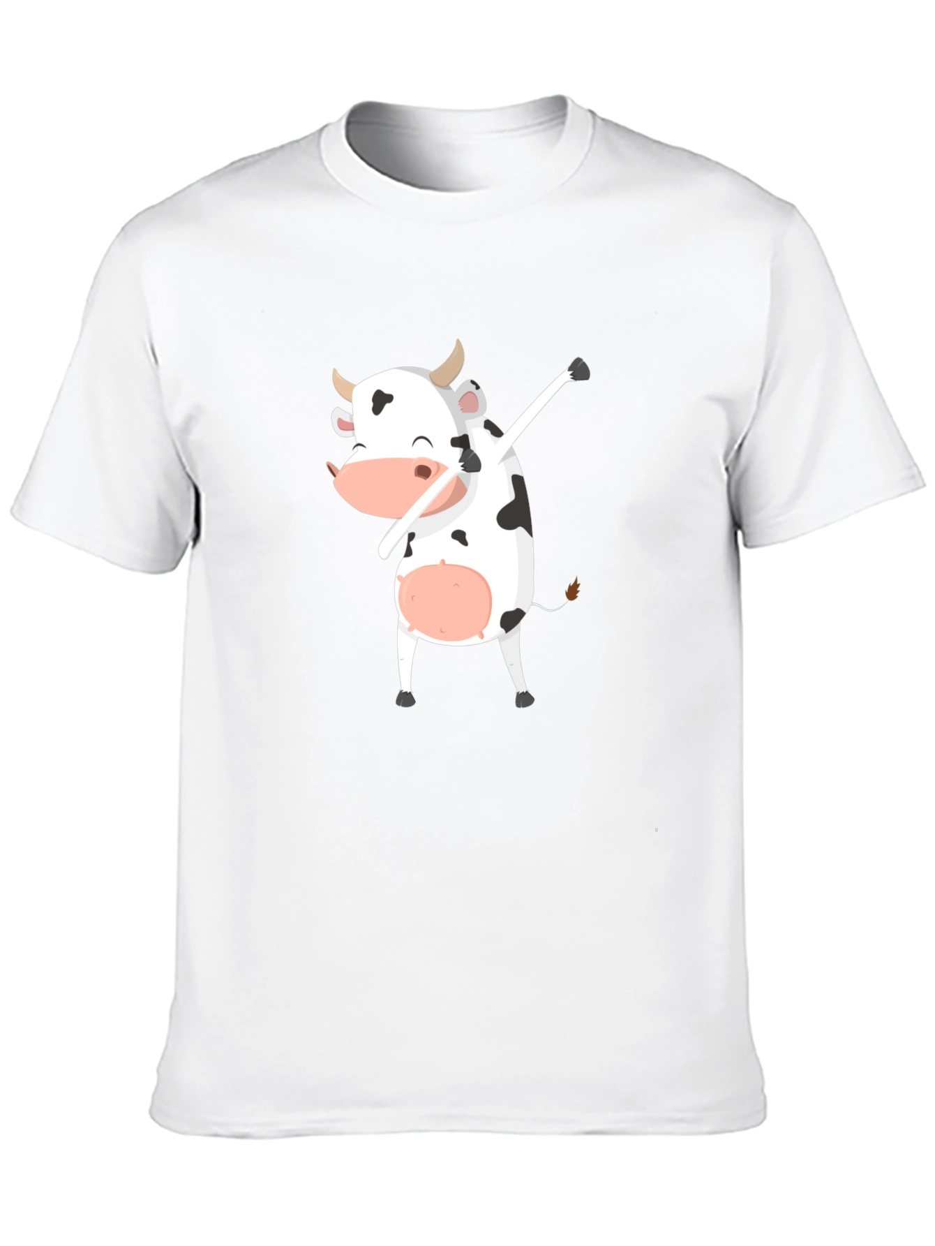 Black Dabbing Cow Graphic Tee - Unisex Black T-Shirt view 10