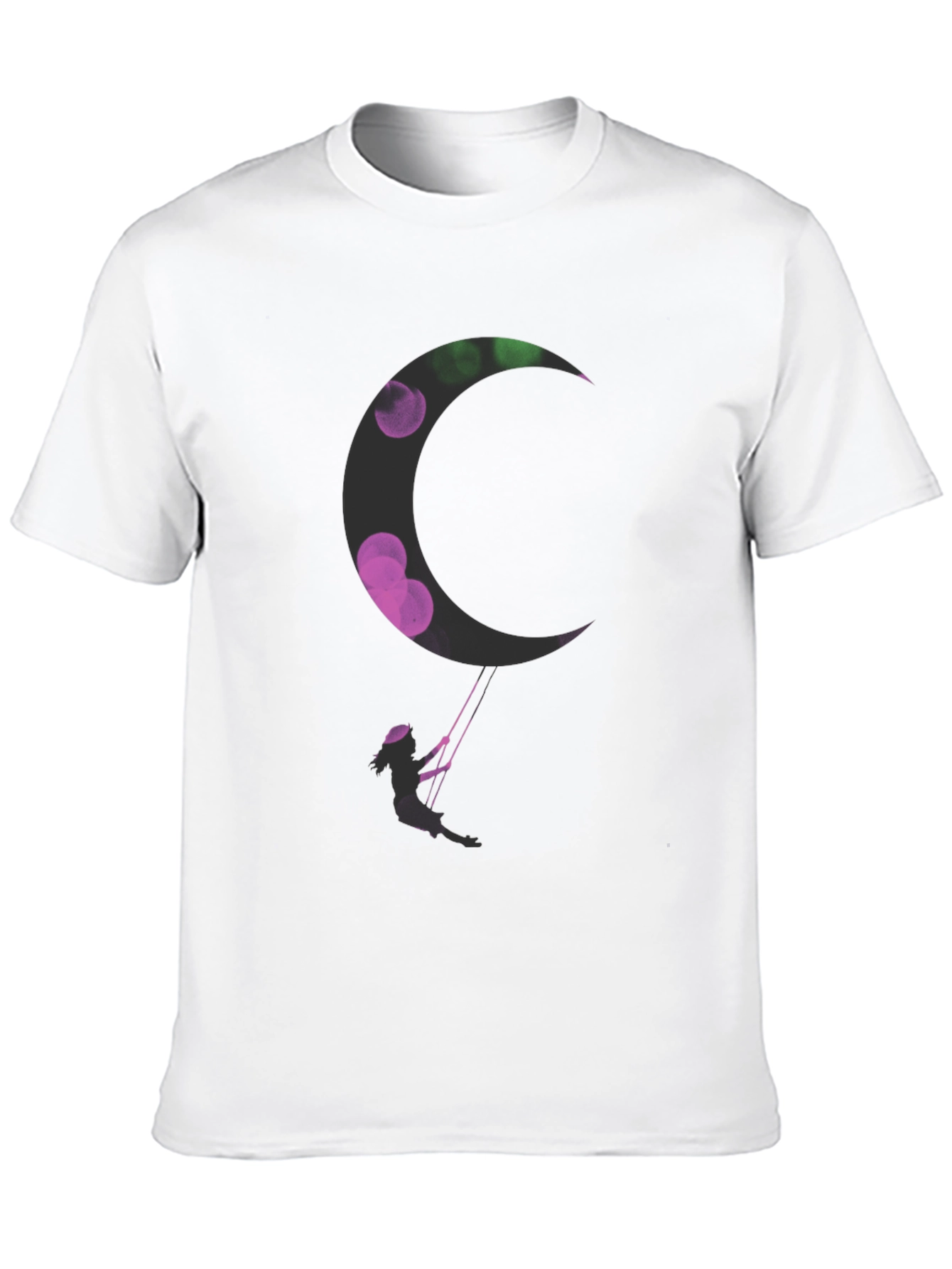 Black Silhouette Swing Moon Graphic Tee view 10