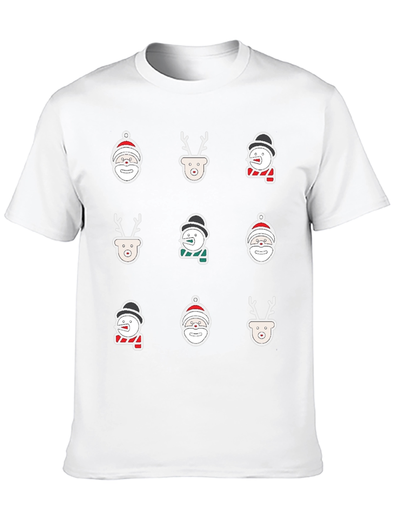 Black Festive Holiday Icons Black T-Shirt view 10