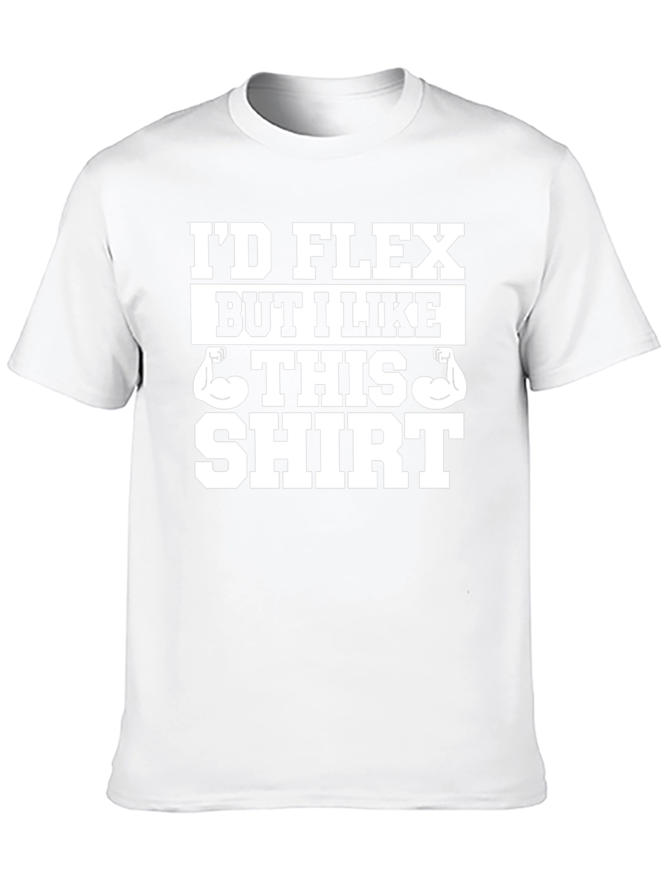 Black Funny Muscle T-Shirt - I'd Flex But I Like This Shirt view 10