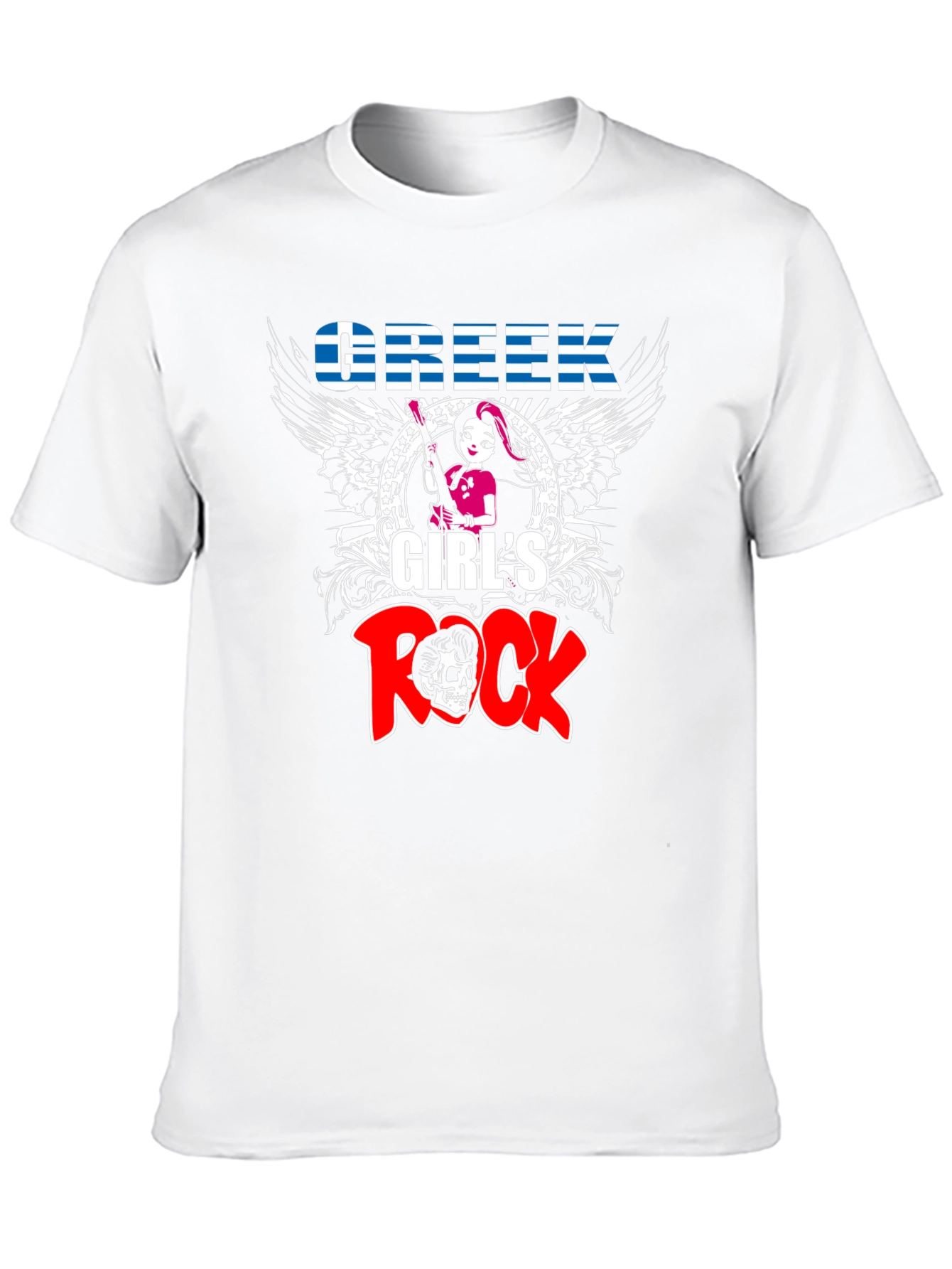 Black Greek Girl's Rock T-Shirt view 10