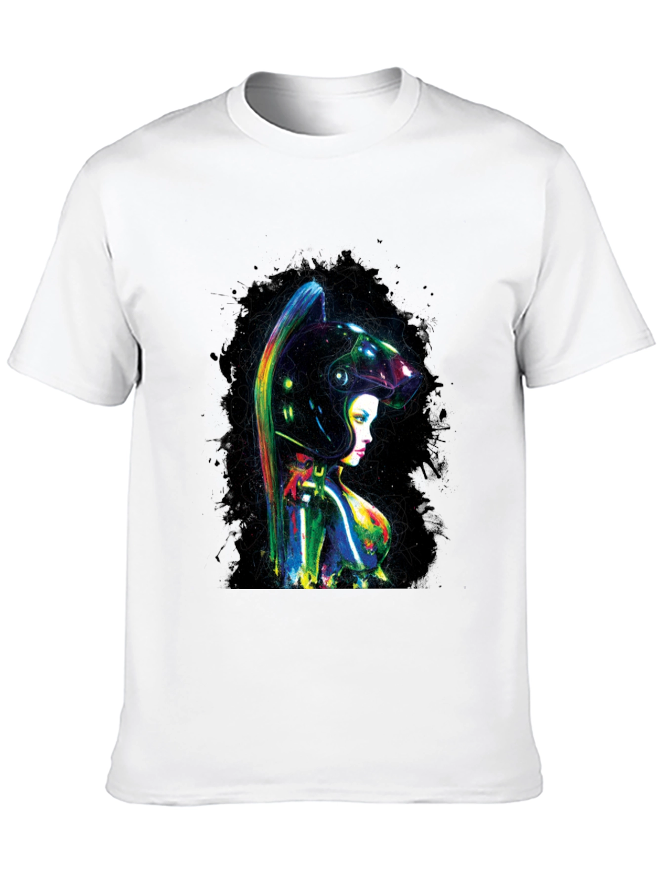 Black Cyberpunk Girl T-Shirt view 10