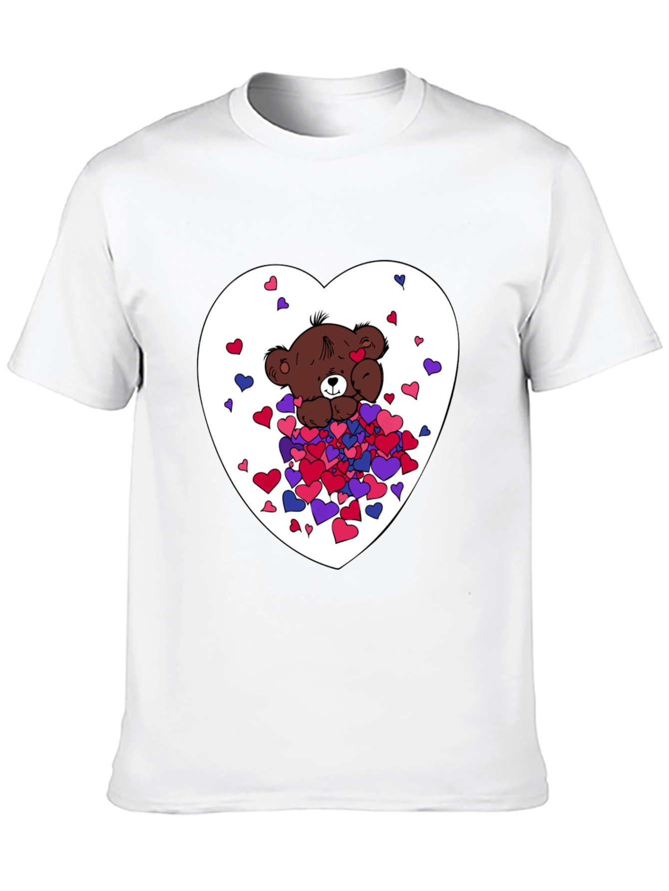 Black Bear Hug Heart Graphic Tee - Black view 10