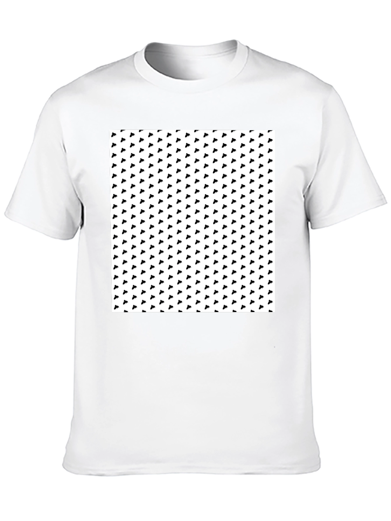 Black Modern Patterned Tee - Stylish Black Cotton T-Shirt view 10