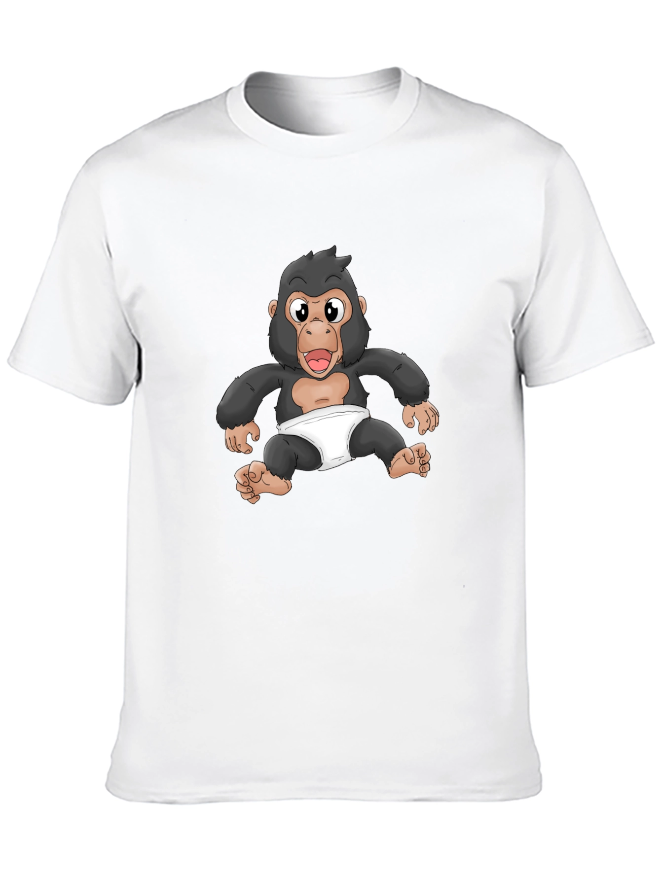 Black Baby Gorilla Graphic Tee - Black Cotton T-Shirt view 10