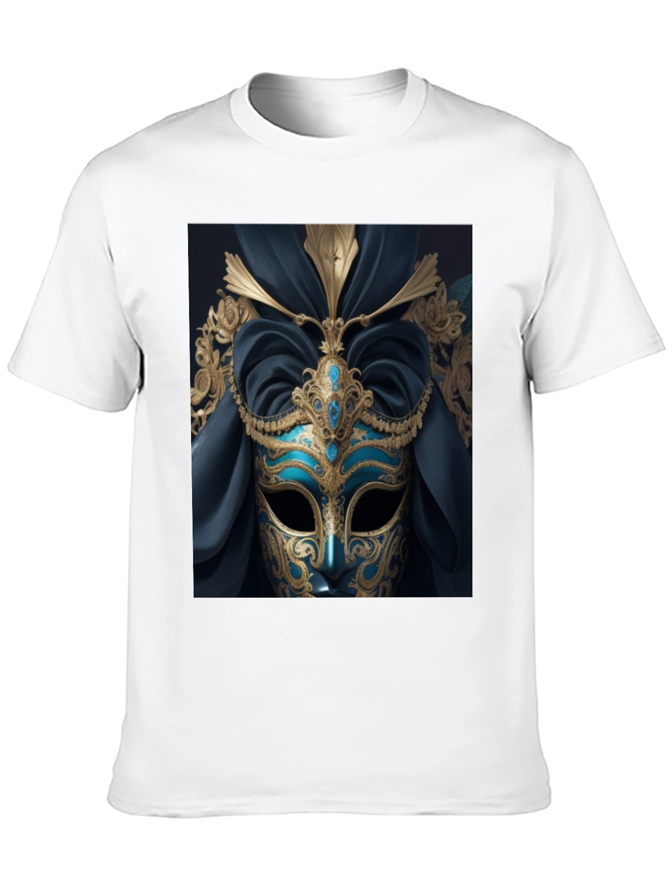 Black Mystic Masquerade T-Shirt - Unique Artistic Design view 10