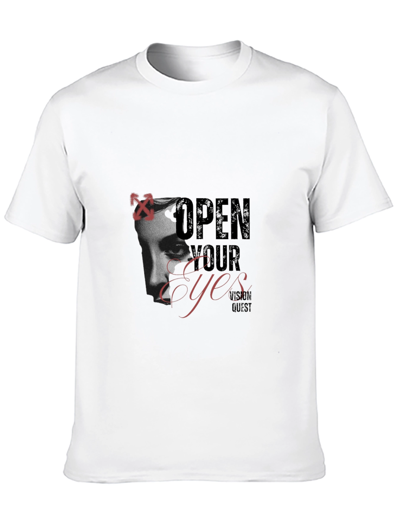 Black Open Your Eyes Graphic Print Black T-Shirt view 10