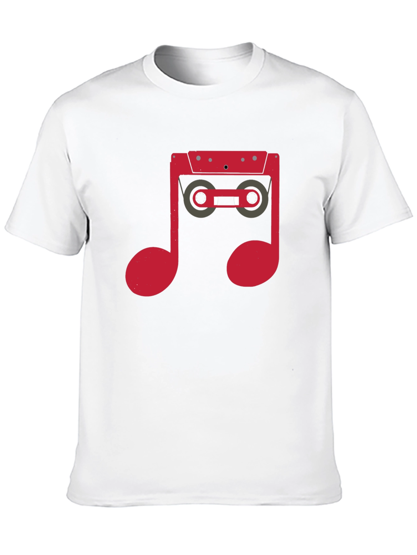 Black Retro Music Note Cassette Graphic T-Shirt view 10