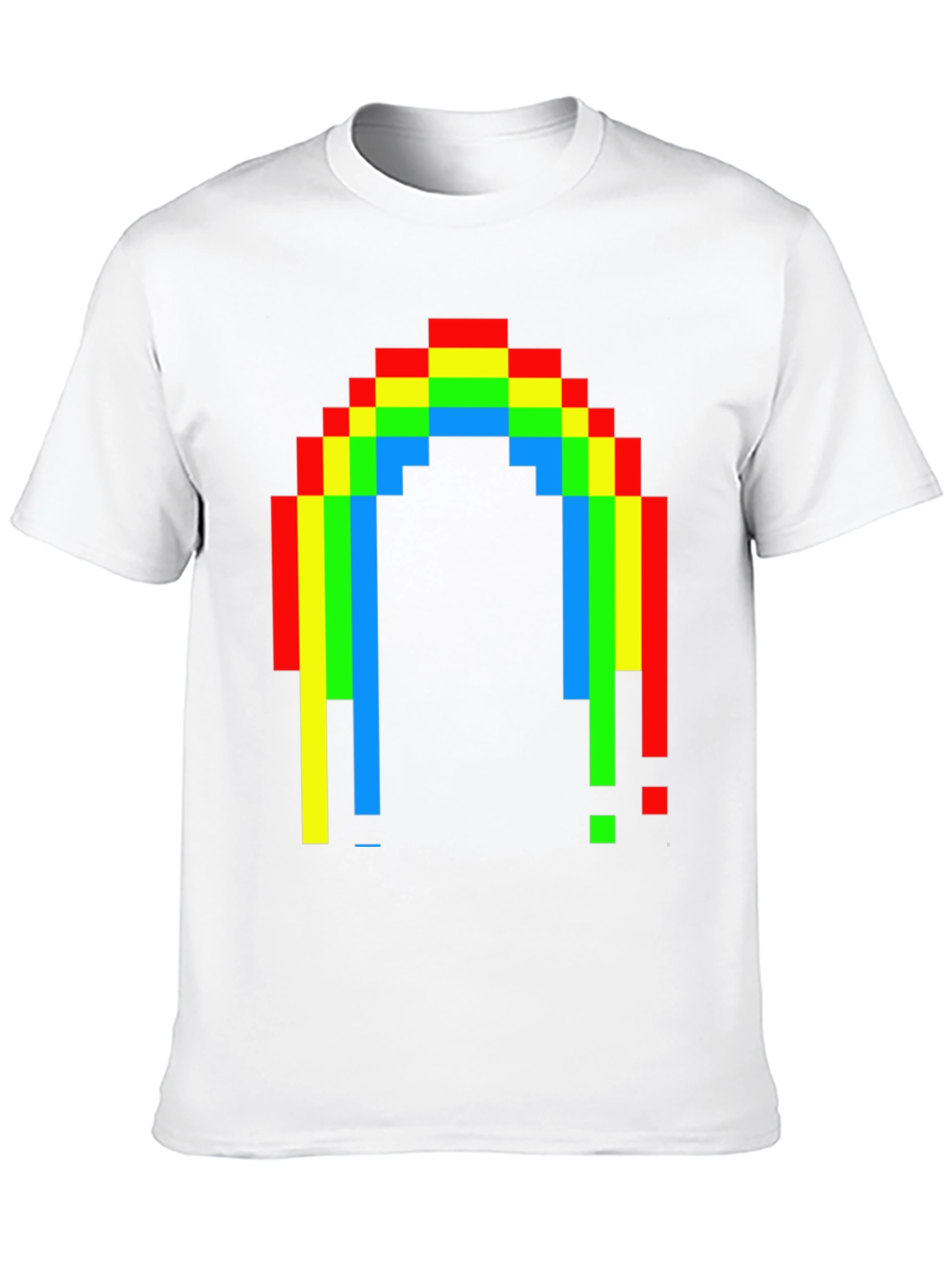 Black Pixel Rainbow Graphic Tee - Black Cotton Blend view 10