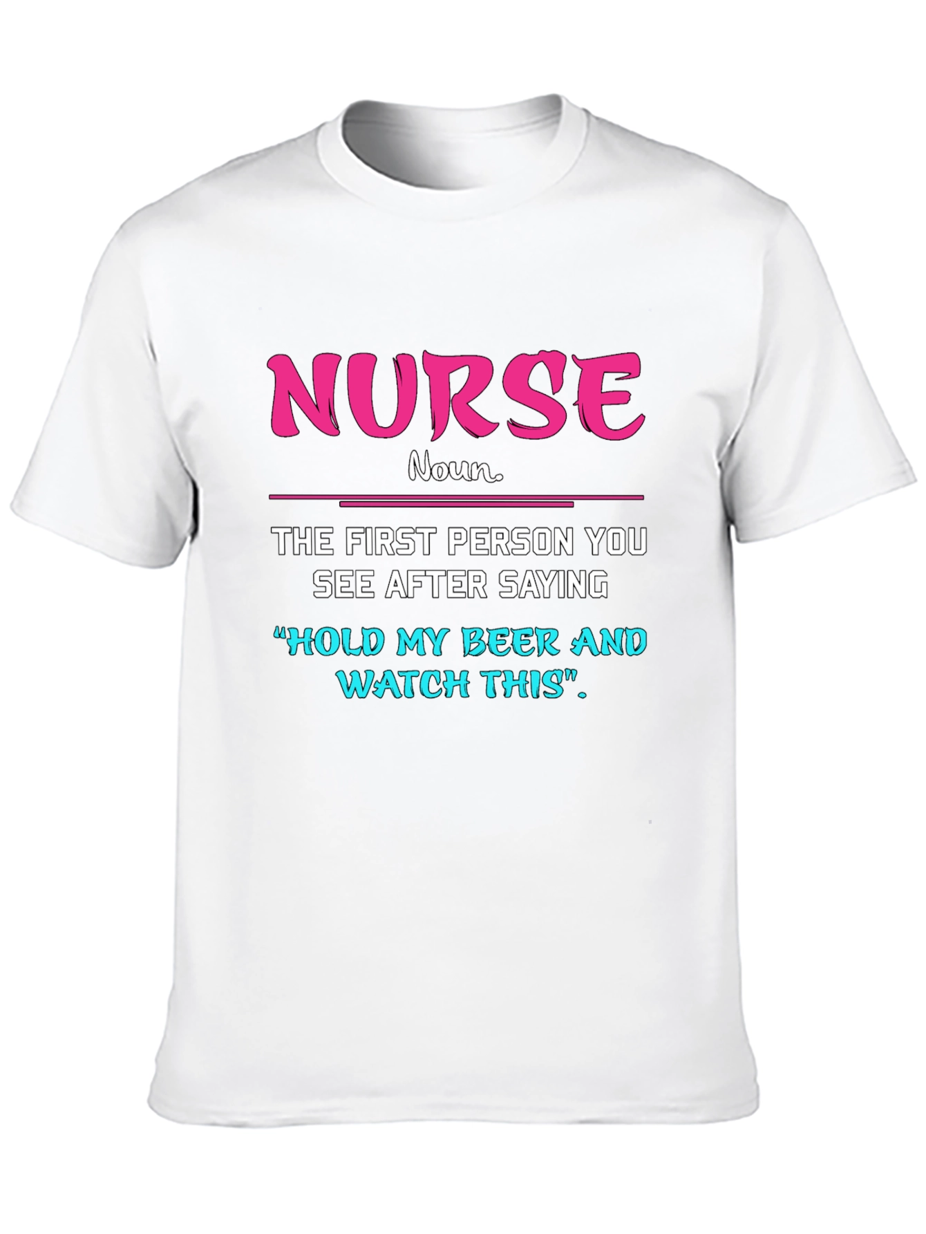 Black Funny Nurse T-Shirt: Hold My Beer Tee view 10