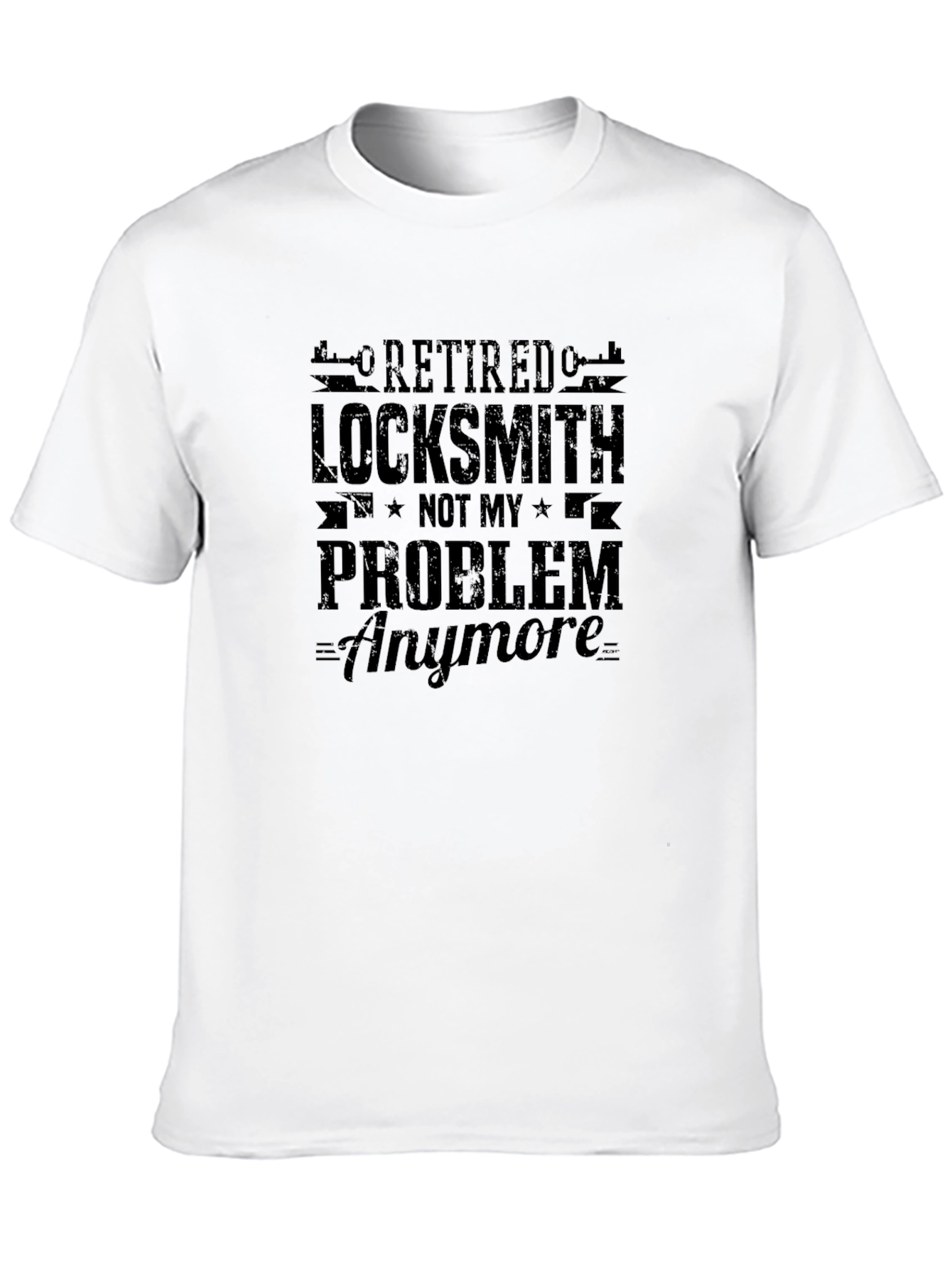 Black Retired Locksmith T-Shirt - Not My Problem Anymore Tee view 10