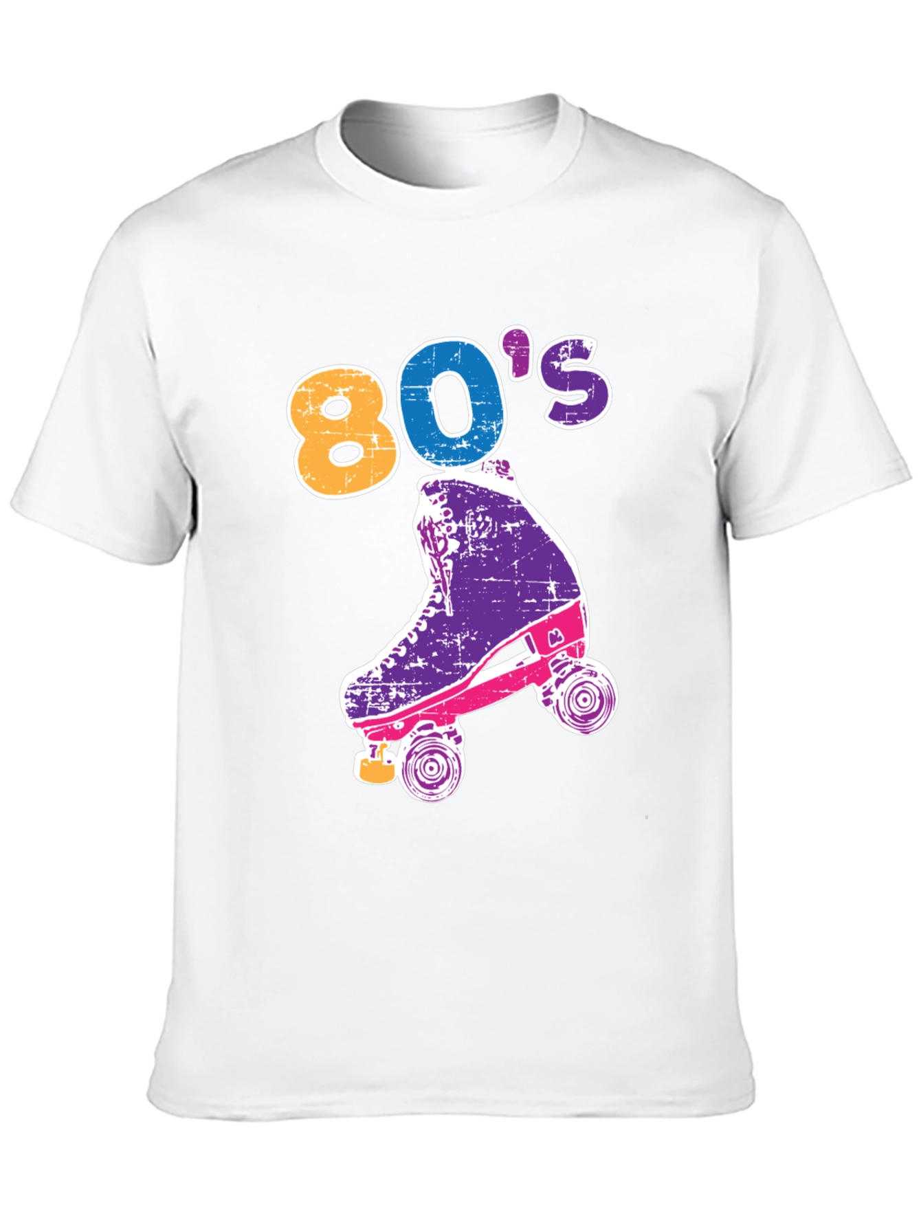 Black Retro 80's Roller Skate T-Shirt - Vintage Style Tee view 10