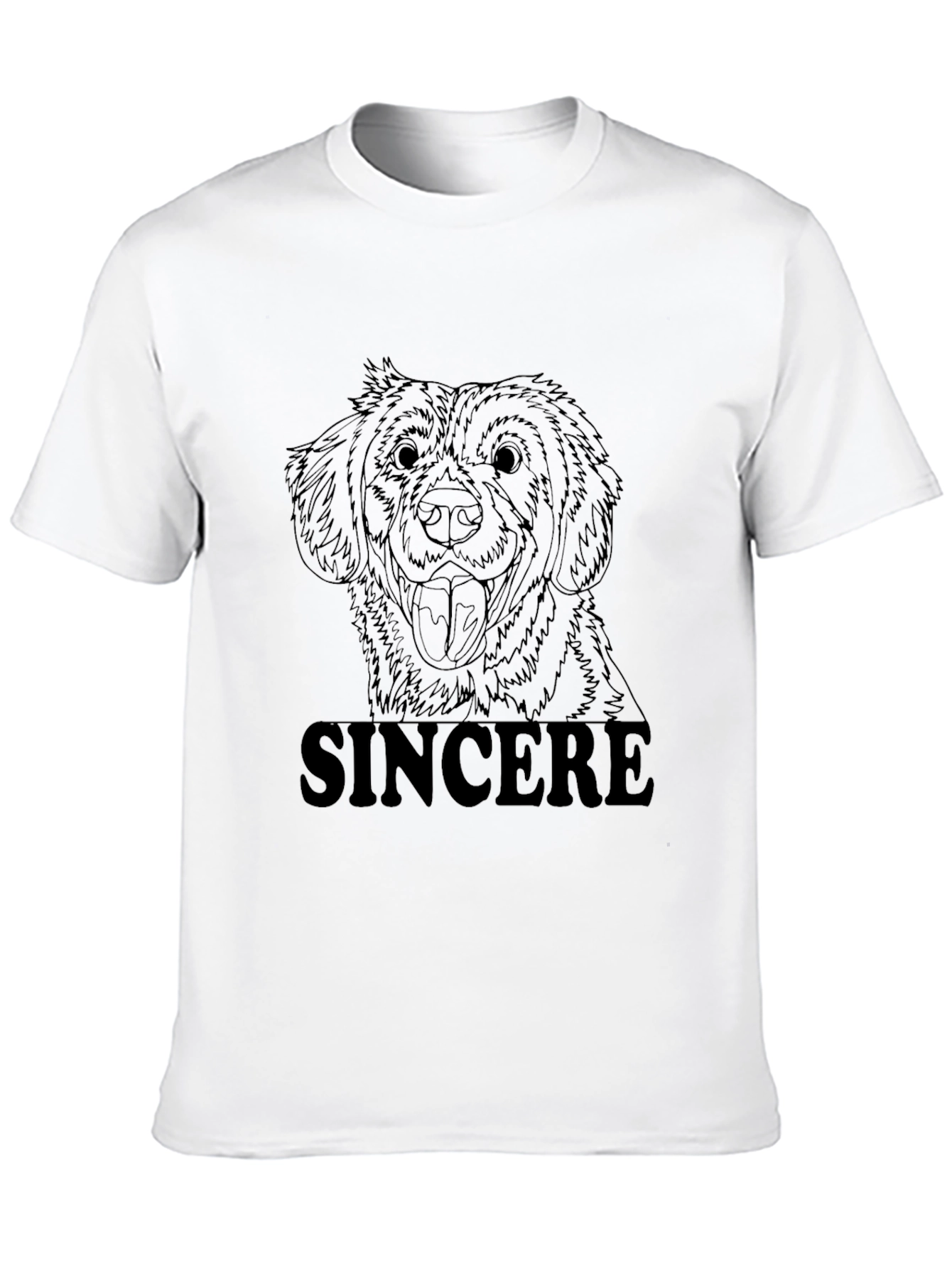 Black Sincere Dog Graphic Tee - Unisex Black T-Shirt view 10