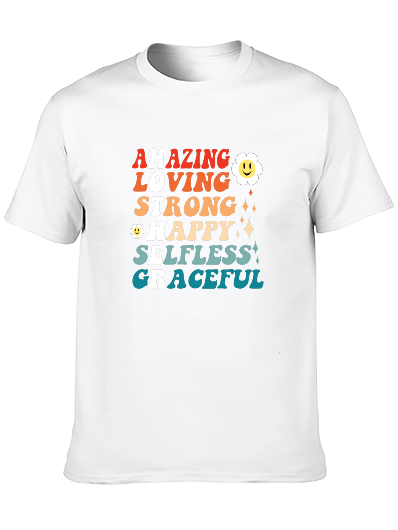 Black Amazing Loving Strong Graphic T-Shirt view 10