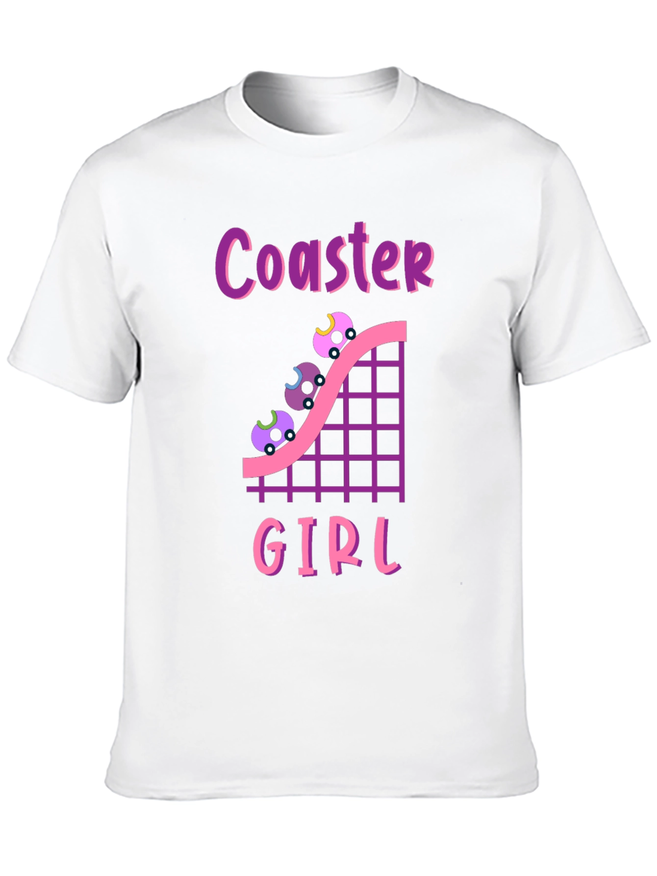 Black Coaster Girl Graphic Tee - Fun Rollercoaster Shirt view 10