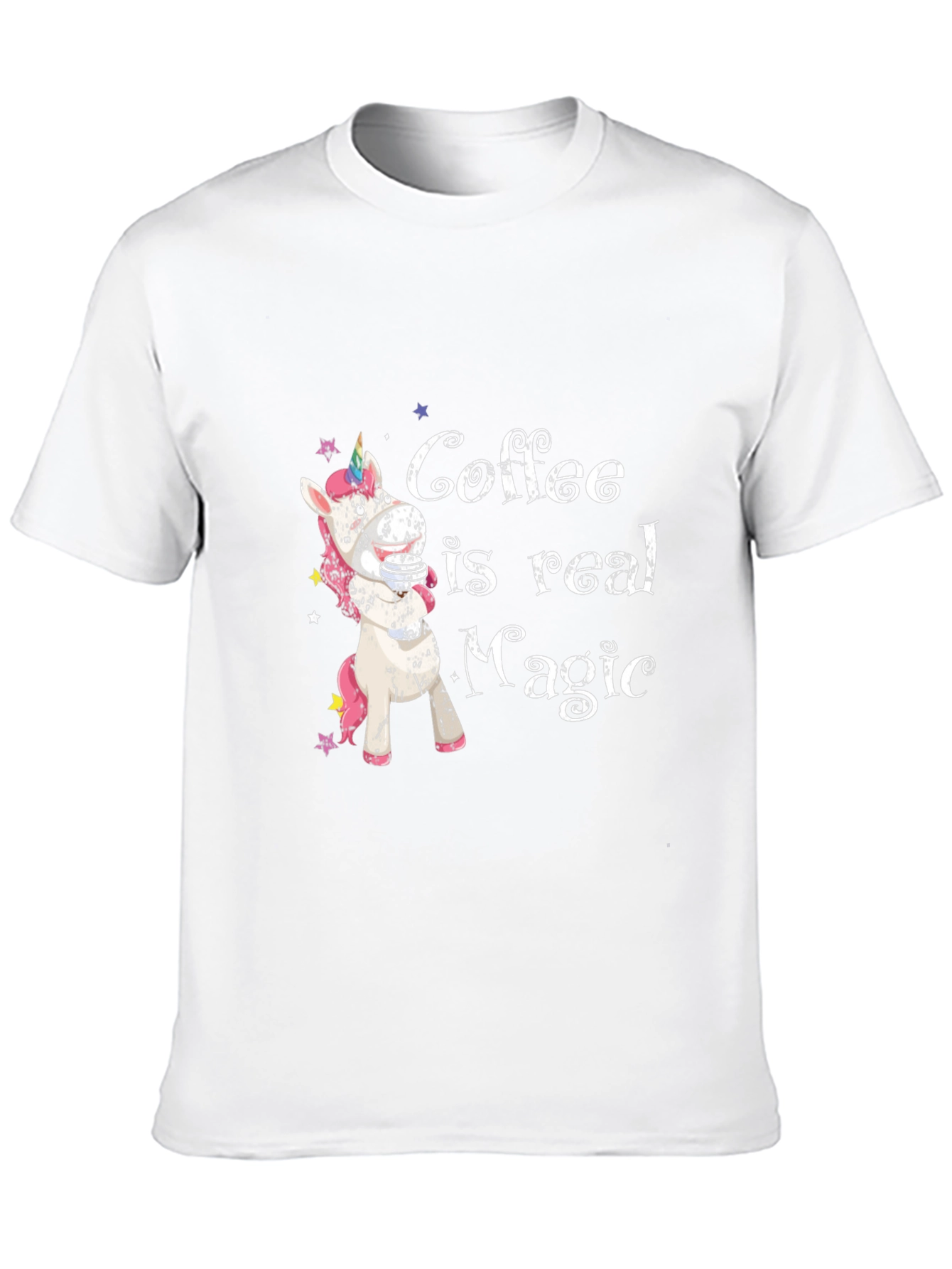 Black Coffee is Real Magic T-Shirt - Unicorn Design view 10