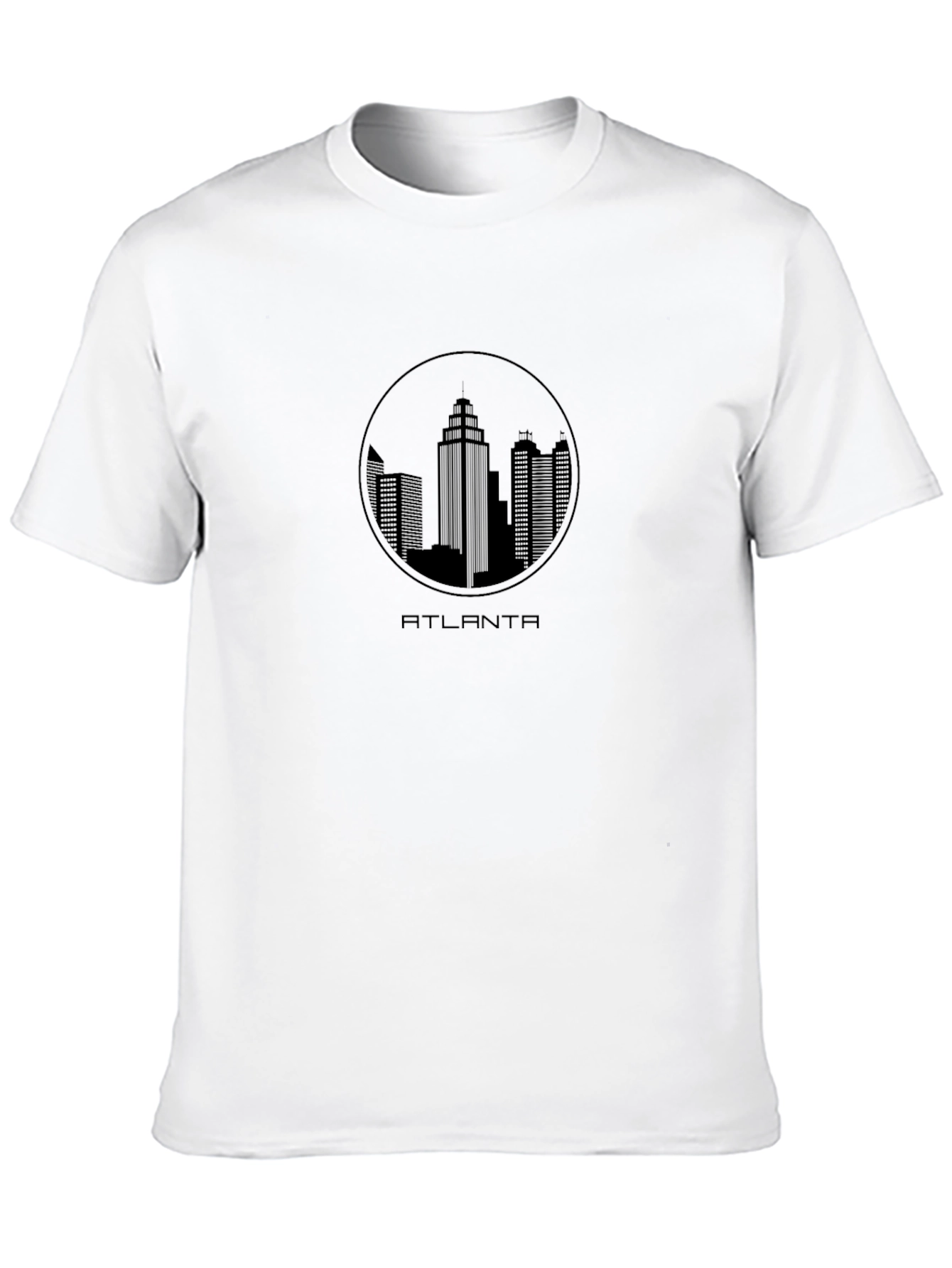Black Atlanta Skyline Black T-Shirt - Cityscape Tee view 10