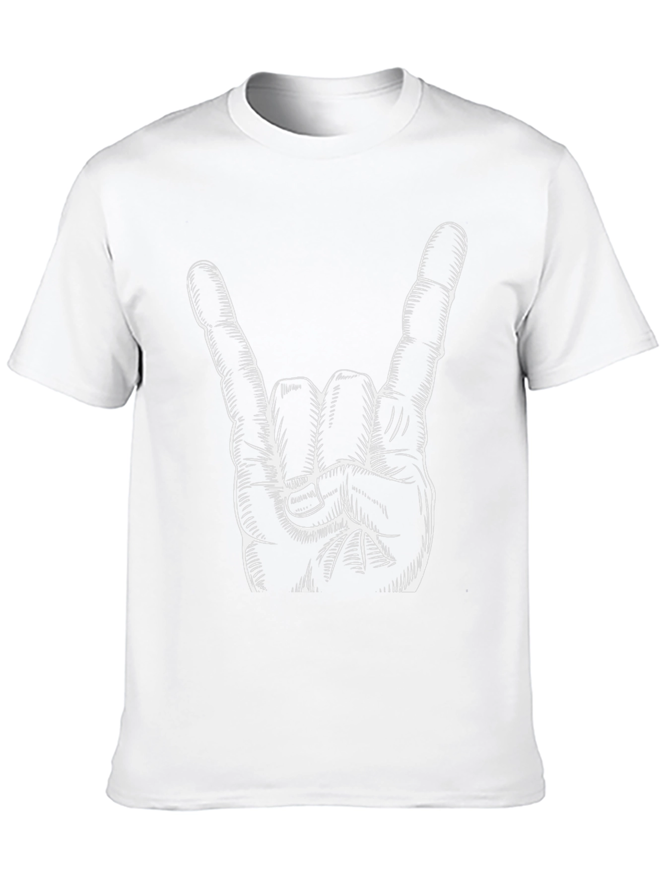Black Rock On! Graphic Tee - Bold Hand Gesture Print view 10