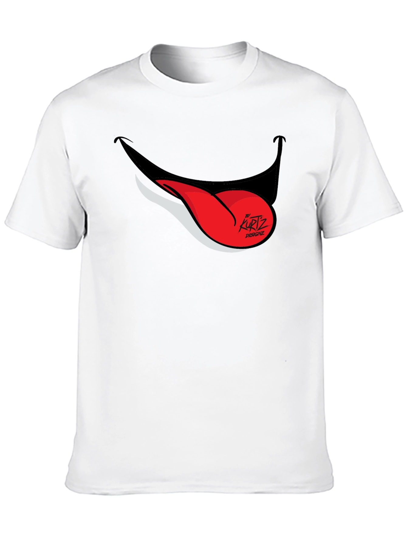 Black Funny Tongue Out Graphic Tee - Black Casual T-Shirt view 10