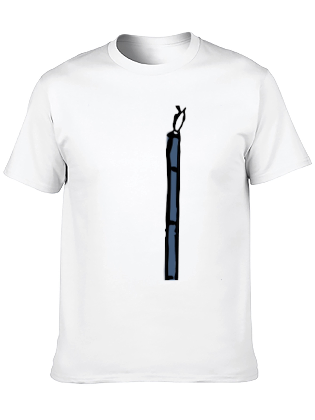 Black T-Shirt with Abstract Blue Design - 10