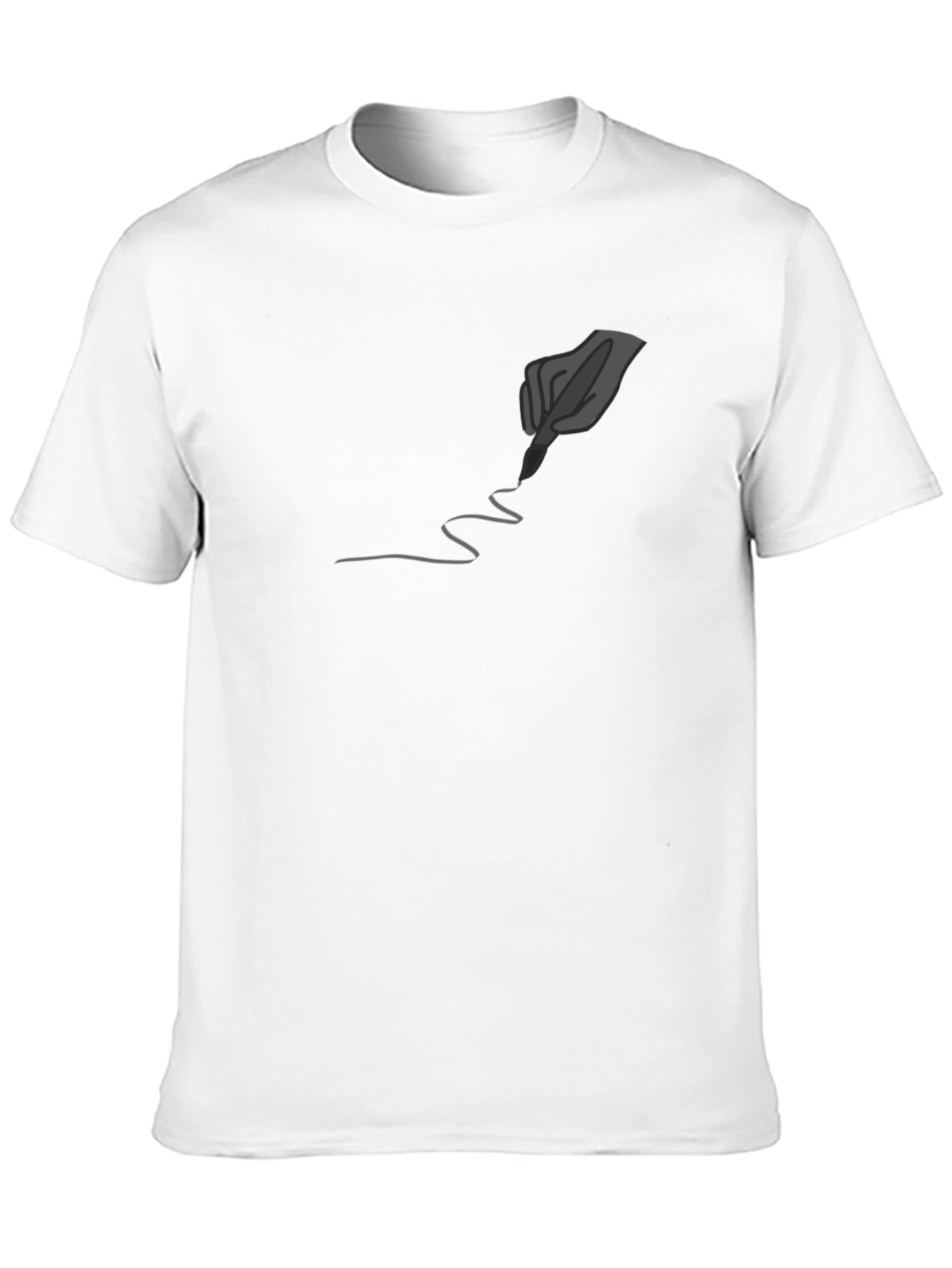 Black Men's Black Graphic Tee - Quill Pen Design view 10