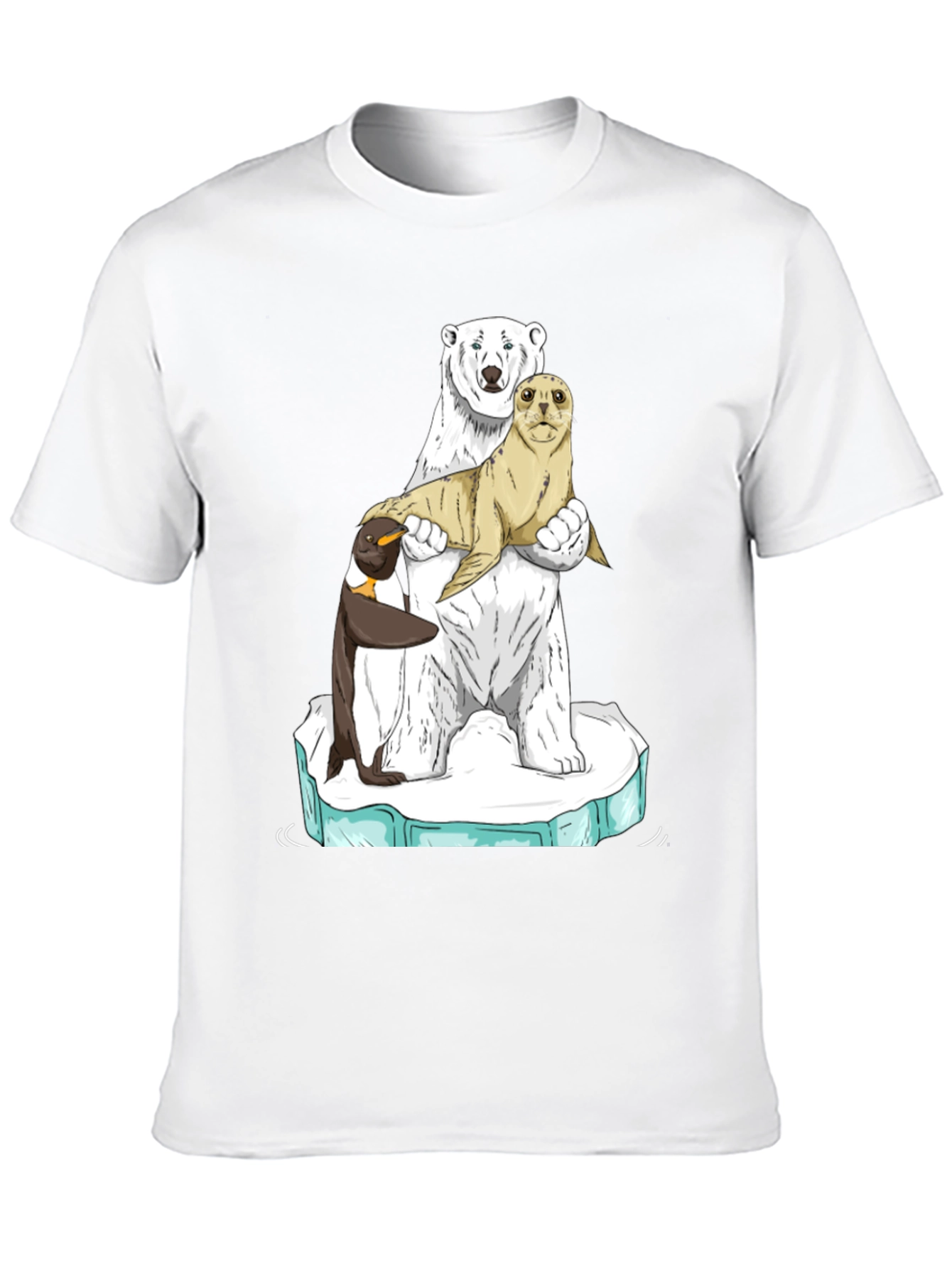 Black Polar Bear Seal Penguin T-Shirt view 10