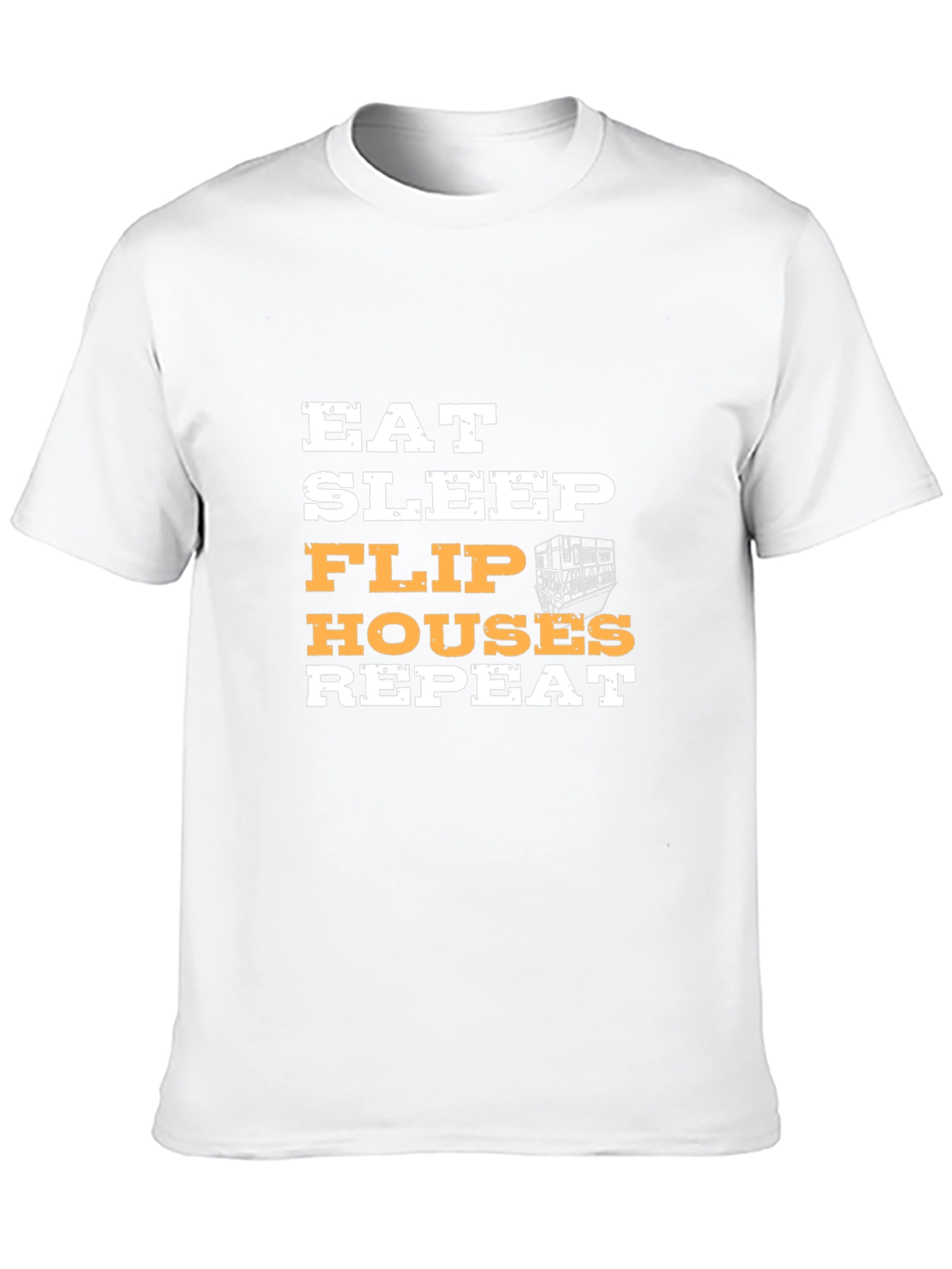 Black Eat Sleep Flip Houses Repeat Graphic Tee view 10