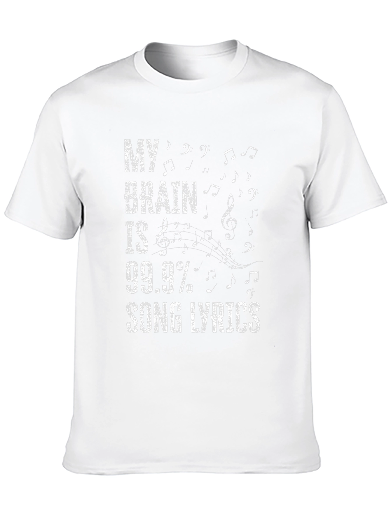 Black Song Lyrics Brain T-Shirt - Music Lover Tee view 10