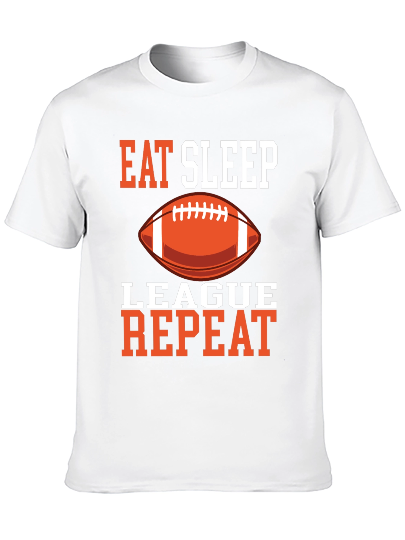 Black Eat Sleep League Repeat T-Shirt Football Black Graphic Tee view 10