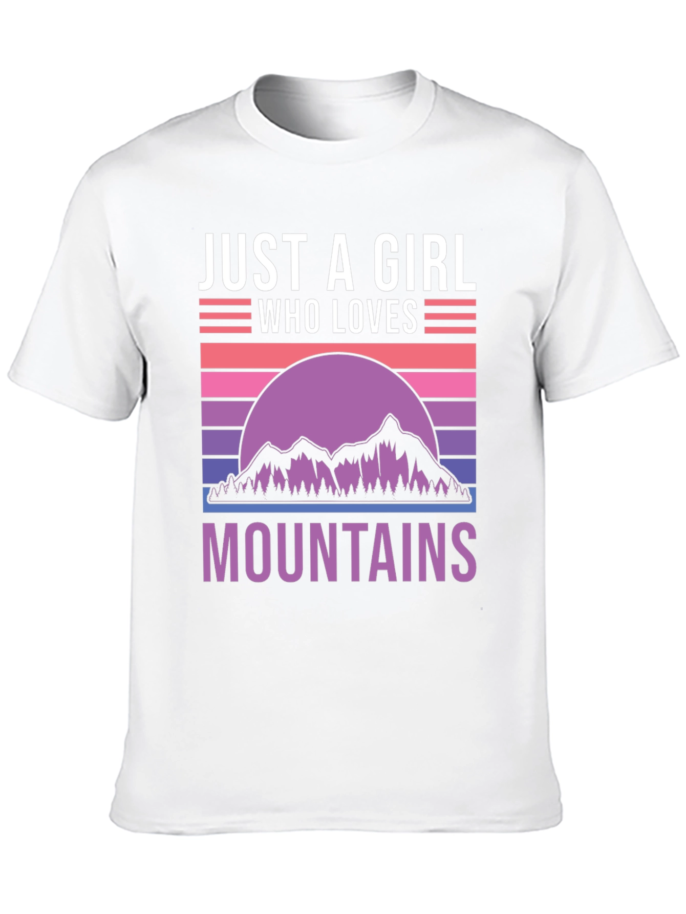 Black Just a Girl Who Loves Mountains T-Shirt view 10