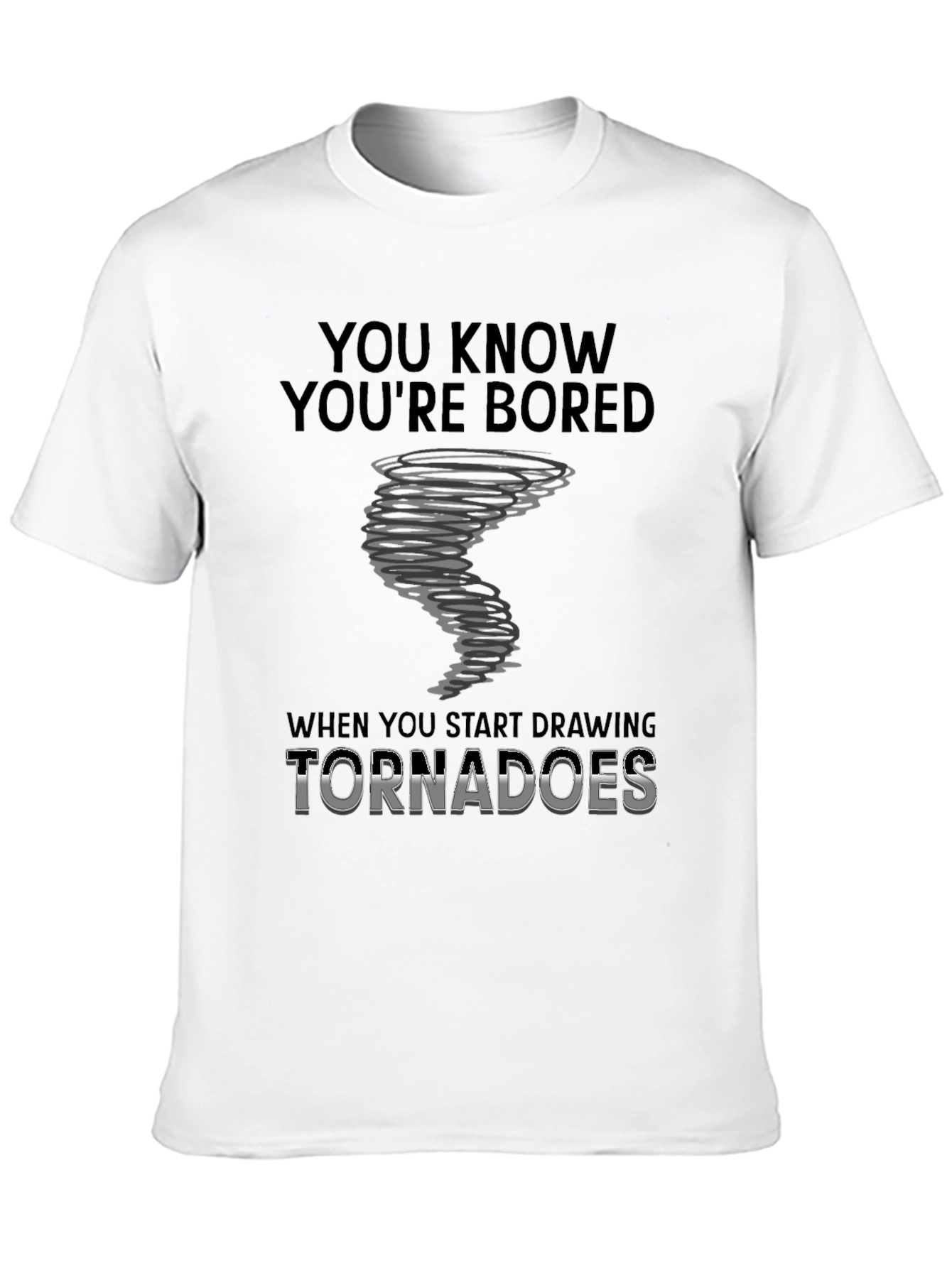 Bored Tornado Drawing Graphic T-Shirt - 10