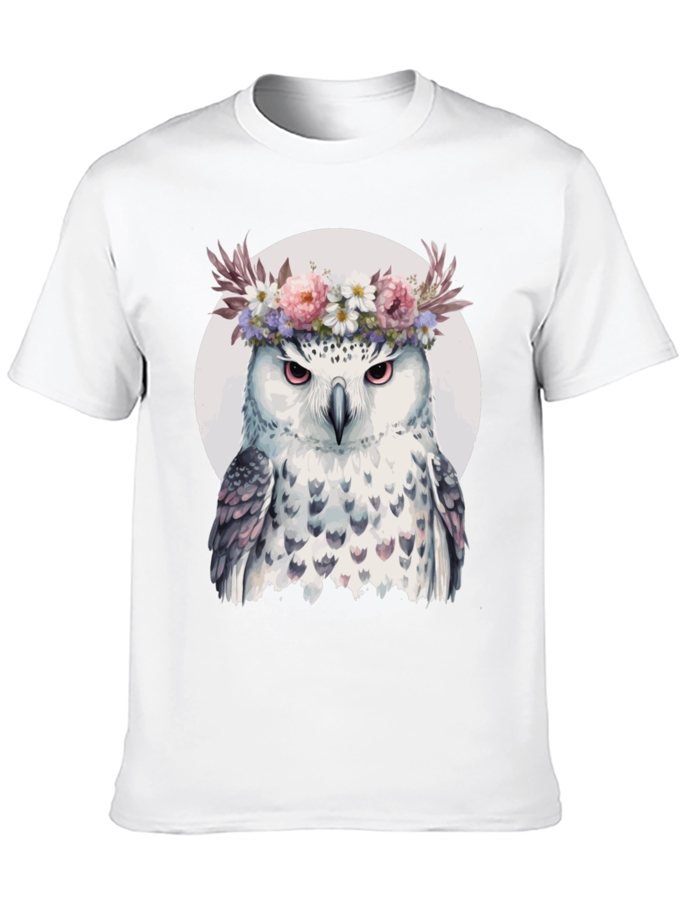 Black Owl Flower Crown T-Shirt - Unisex Graphic Tee view 10