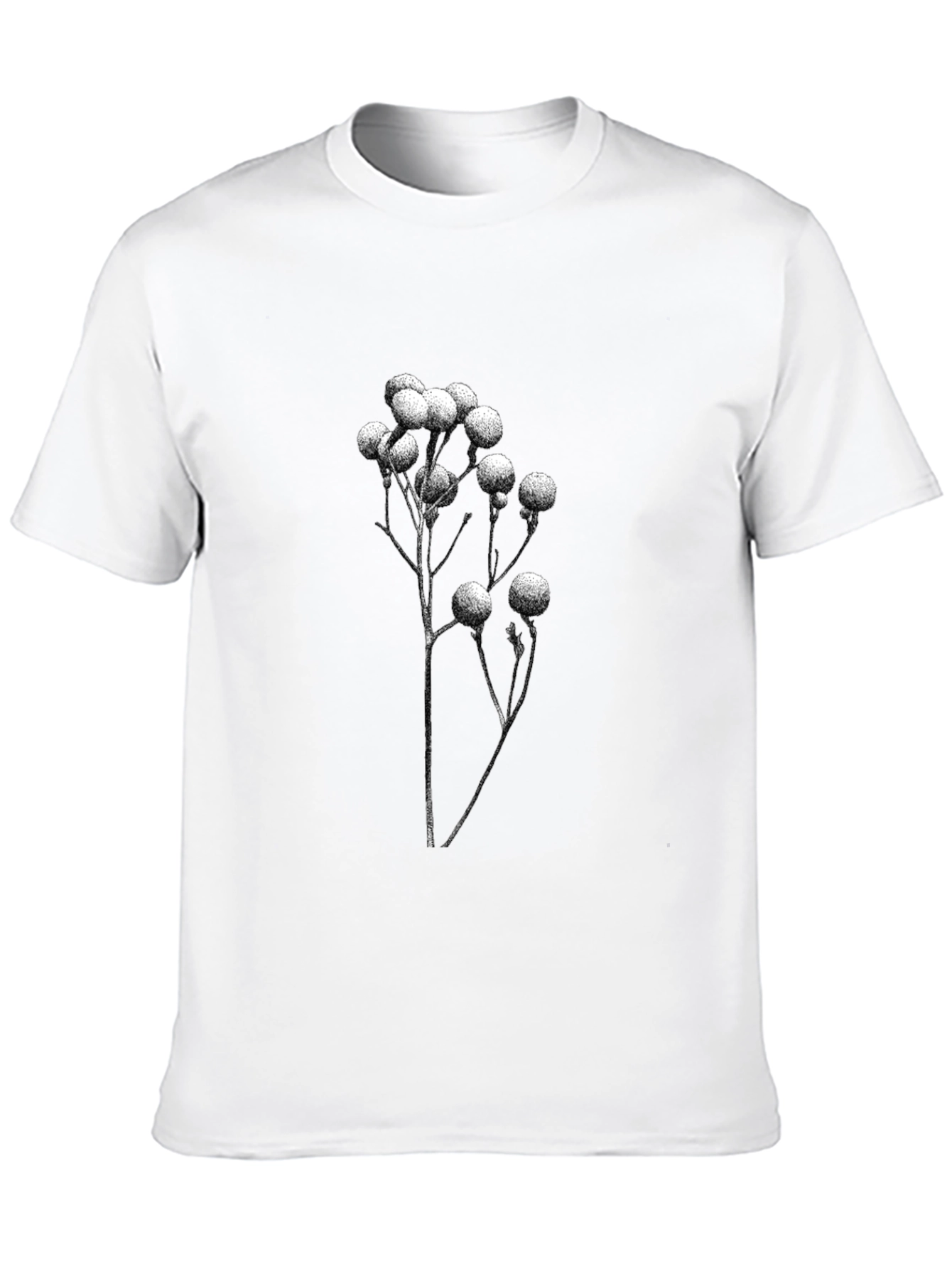 Black Botanical Print Black T-Shirt view 10